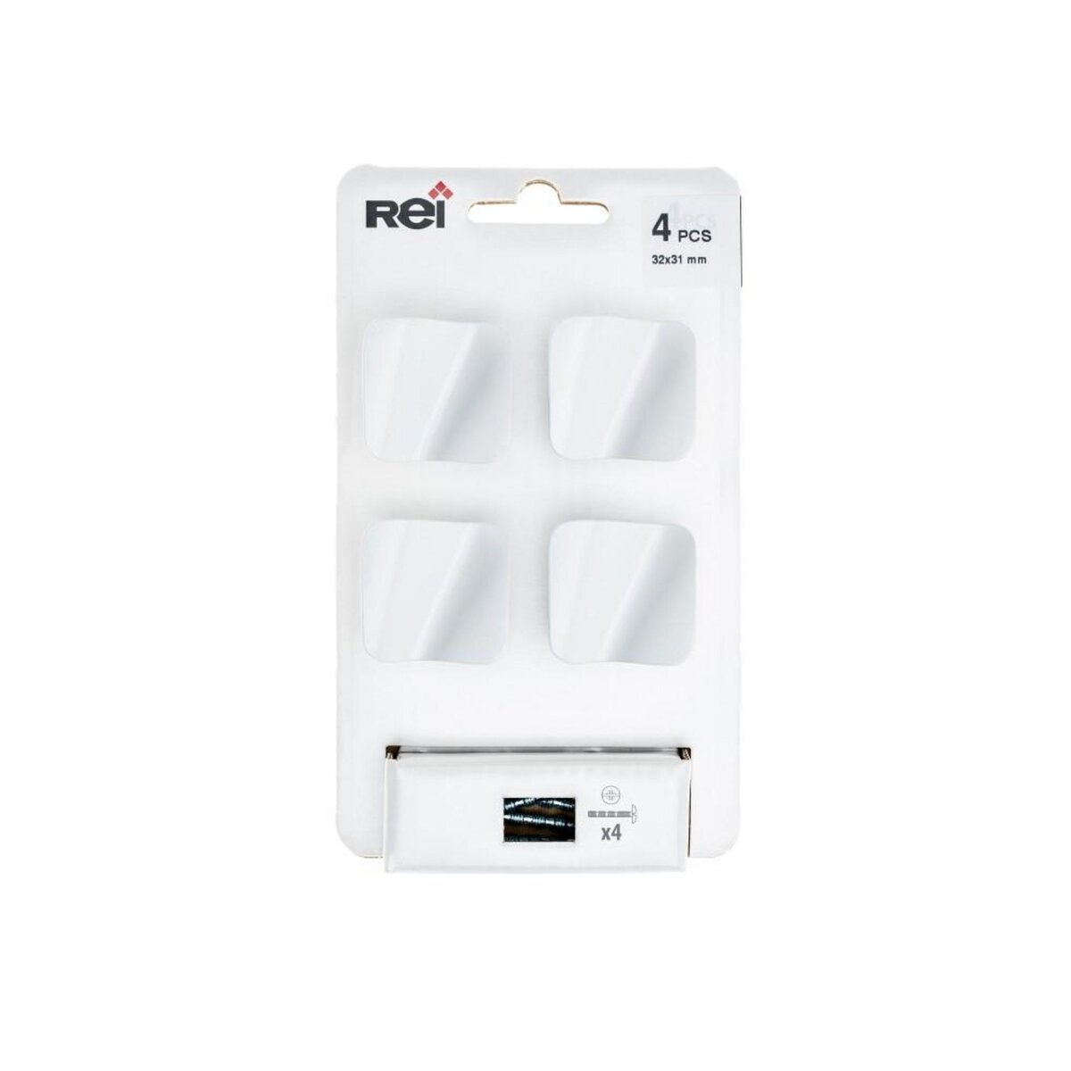 CENTRALE BRICO Lot de 4 boutons de meuble Vague zamak peint H.26 x l.32 x P.31 mm