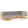 Voir la diapositive 2 : VIDAXL Salon de jardin 6 pcs avec coussins Bois de pin massif