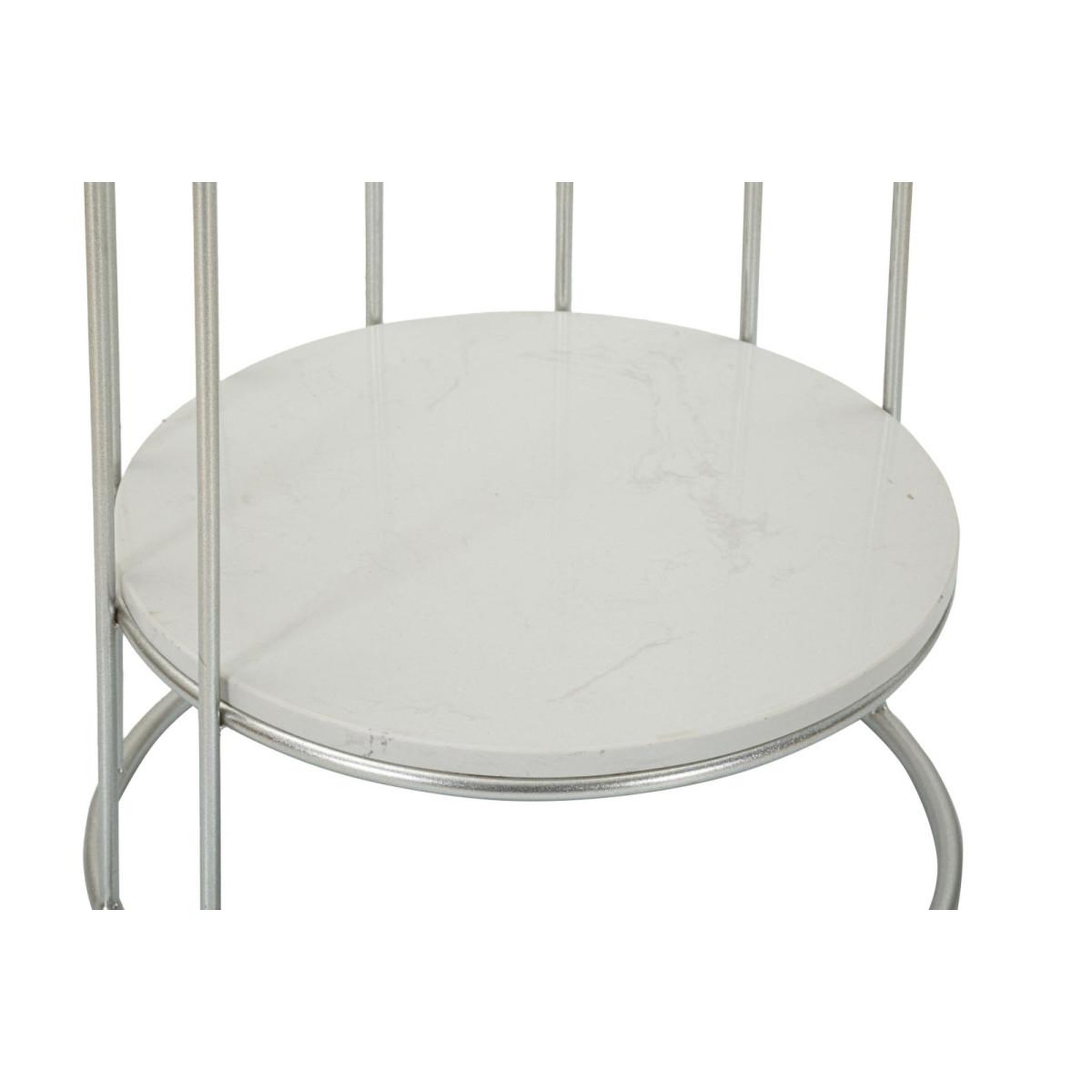 Voir la diapositive 4 : Paris Prix Table d'appoint avec étagère en marbre  tower  76cm argent