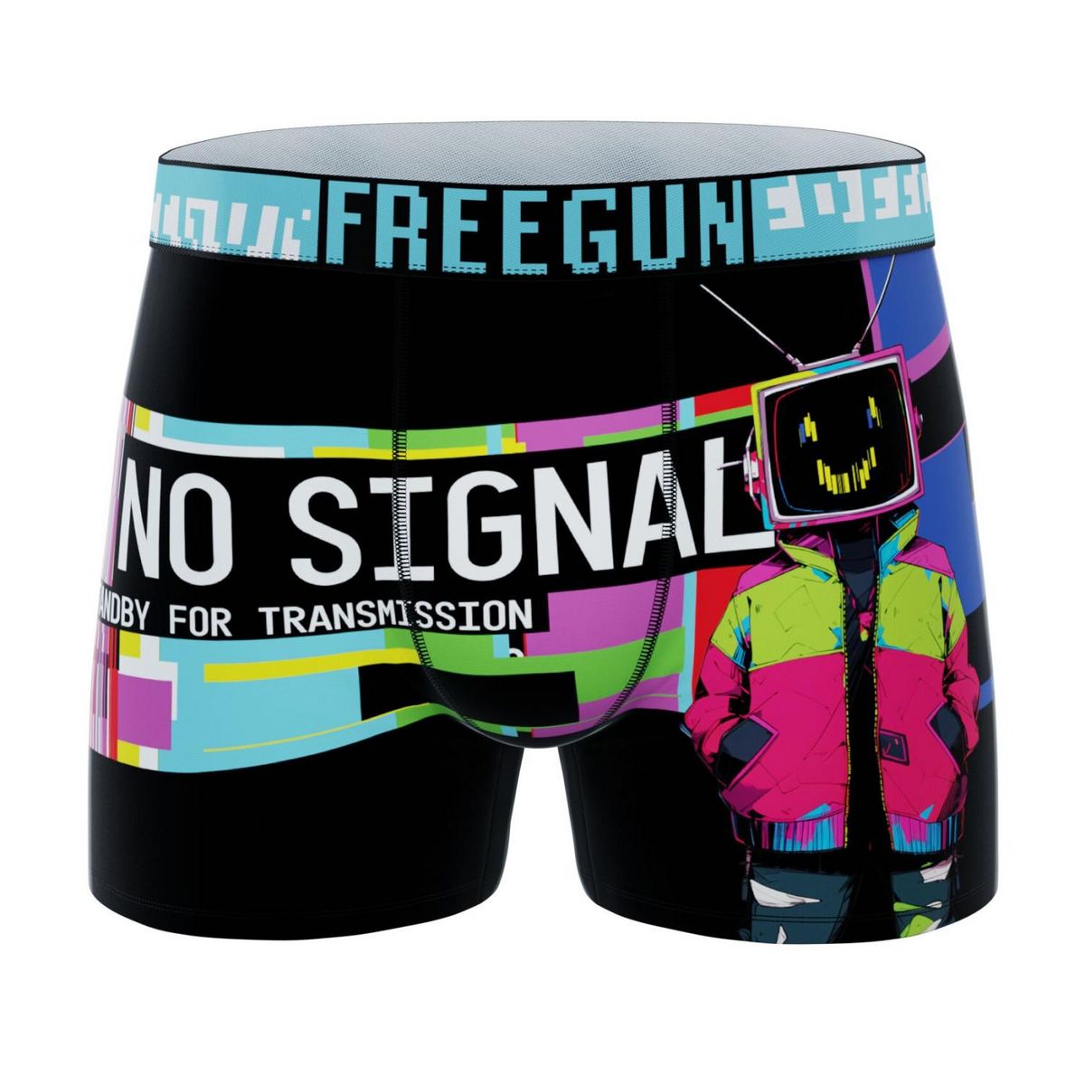 FREEGUN Lot de 4 boxers homme Glitchy Pop