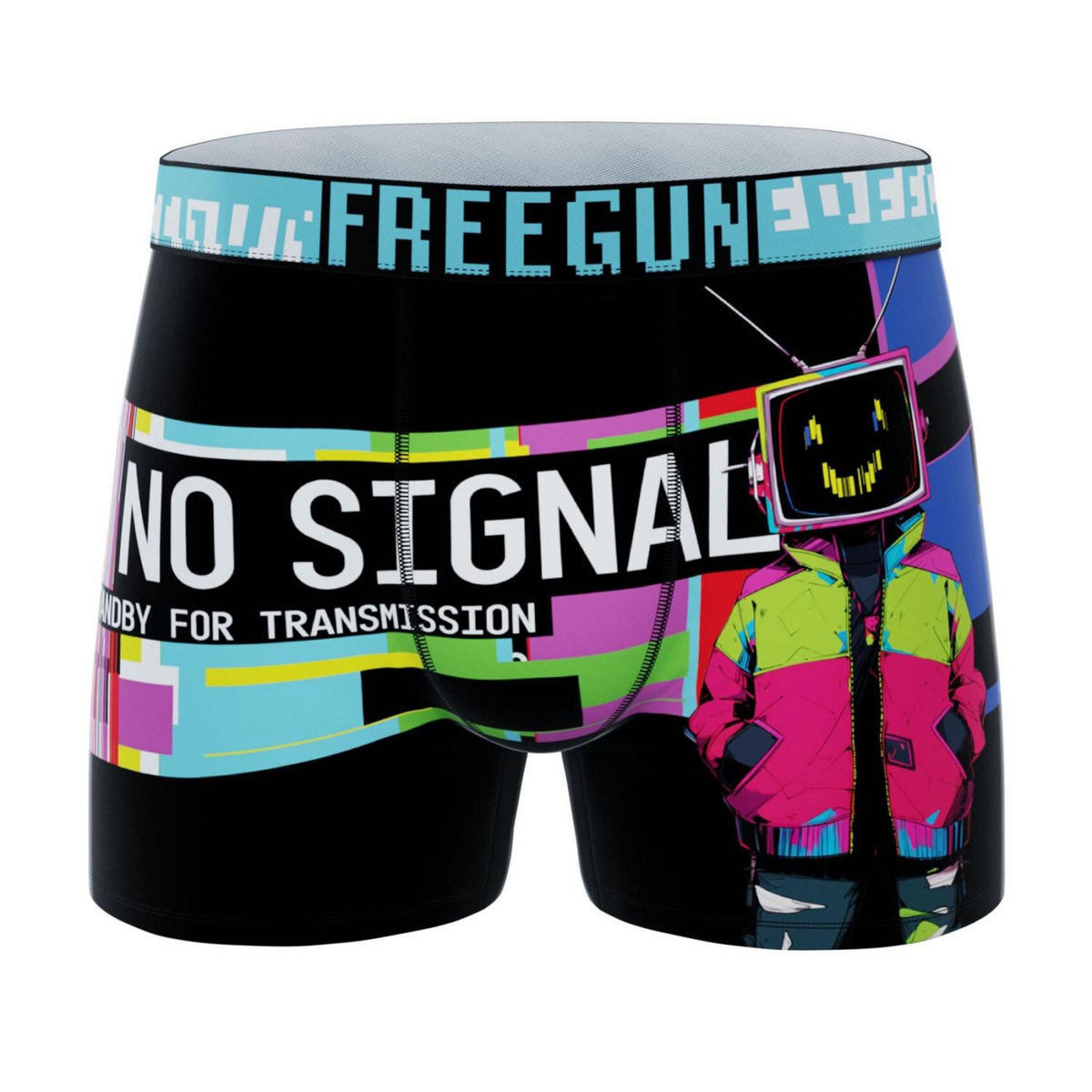 FREEGUN Lot de 4 boxers homme Glitchy Pop