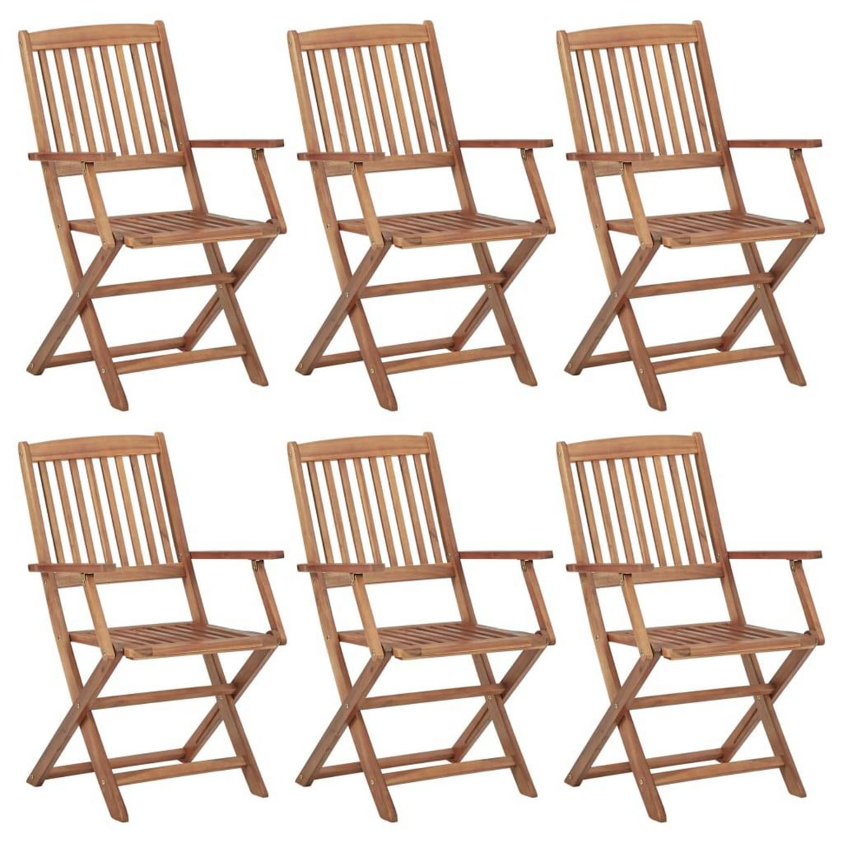 VIDAXL Chaises pliables de jardin 6 pcs Bois d'acacia solide