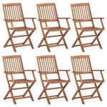 VIDAXL Chaises pliables de jardin 6 pcs Bois d'acacia solide