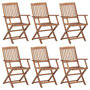 Voir la diapositive 1 : VIDAXL Chaises pliables de jardin 6 pcs Bois d'acacia solide