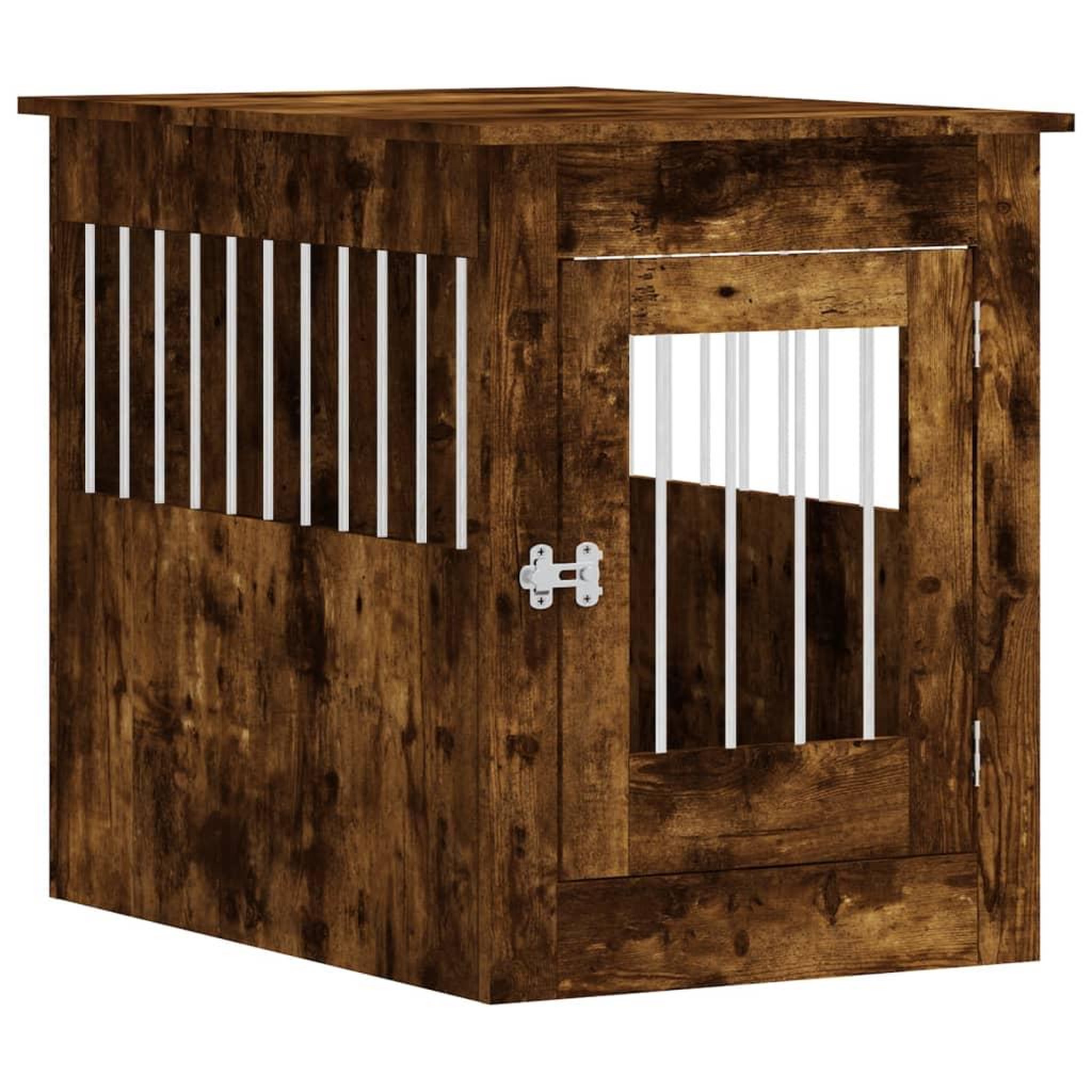 Voir la diapositive 2 : VIDAXL Meuble de cage pour chiens chene fume 55x80x68 cm
