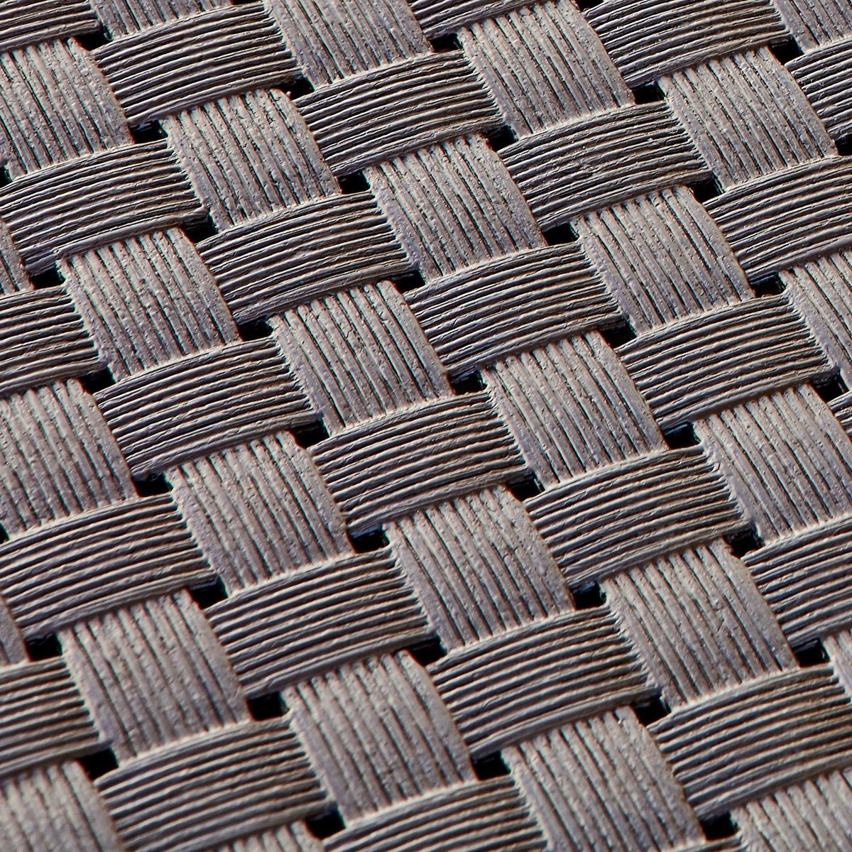 CONCEPT USINE Salon de jardin 4 places effet résine tressée marron ANKARA