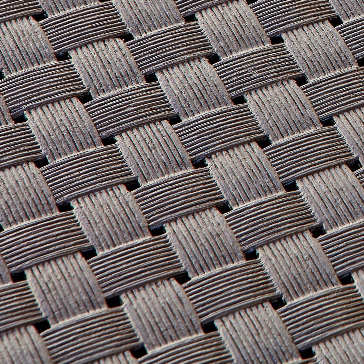 CONCEPT USINE Salon de jardin 4 places effet résine tressée marron ANKARA