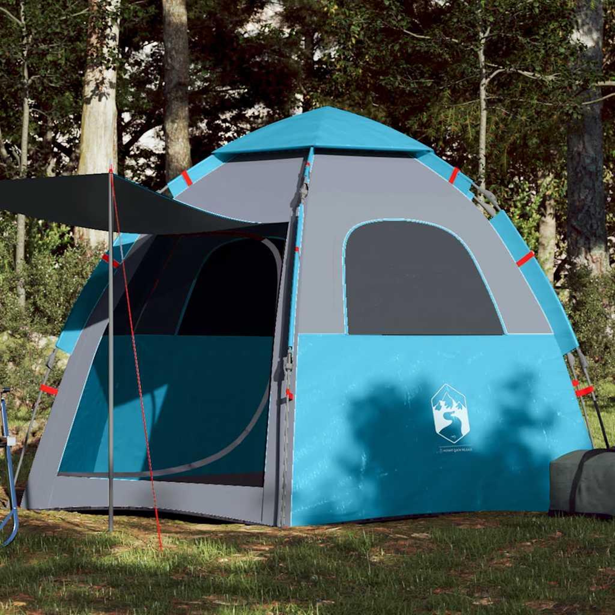 VIDAXL Tente de camping cabine 4 personnes bleu liberation rapide