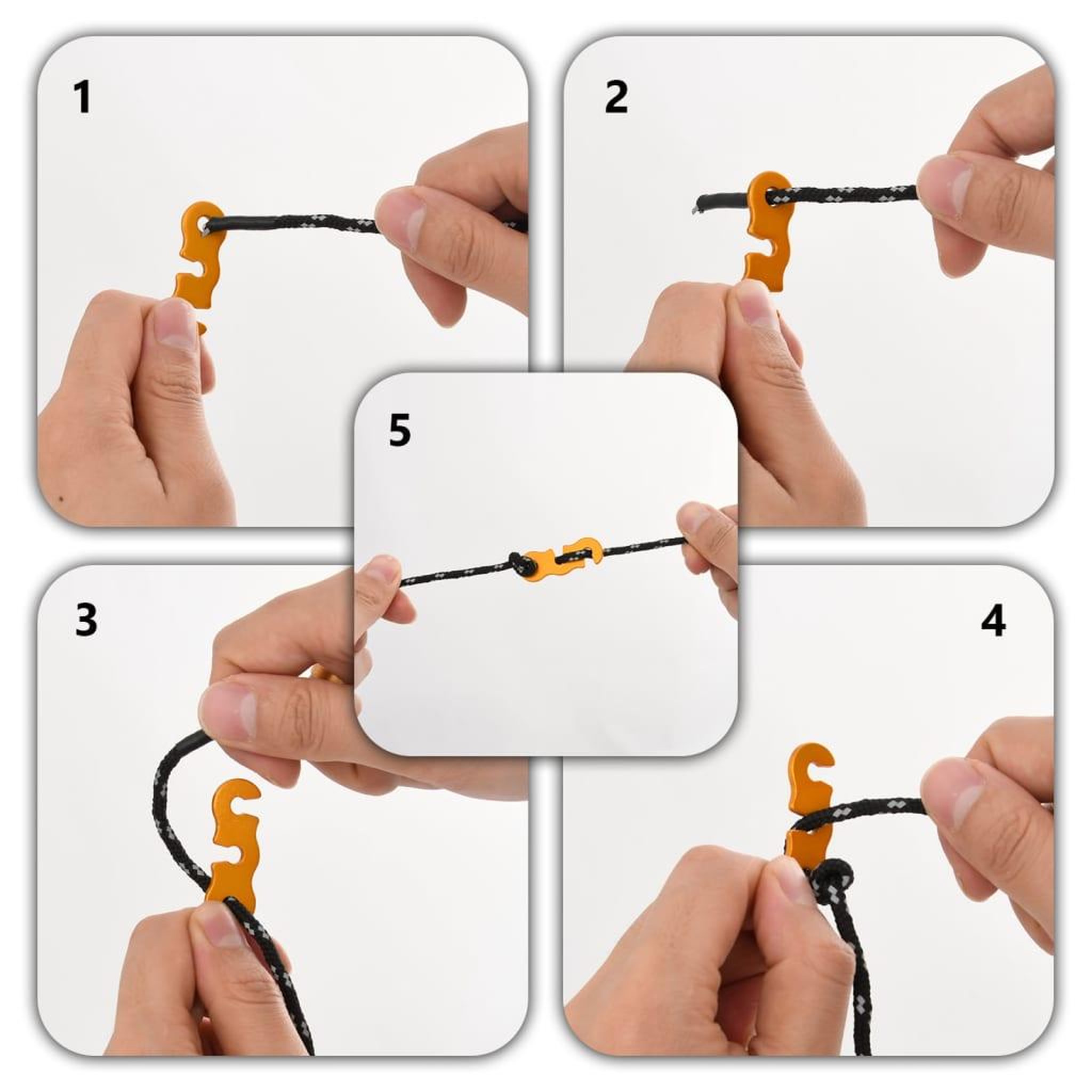 Voir la diapositive 2 : VIDAXL Cordes de haubanage avec cles reflechissantes 8 pcs 4 m 4 mm