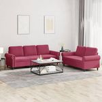 VIDAXL Ensemble de canapes 2 pcs avec coussins Rouge bordeaux Velours