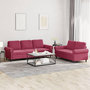 Voir la diapositive 1 : VIDAXL Ensemble de canapes 2 pcs avec coussins Rouge bordeaux Velours