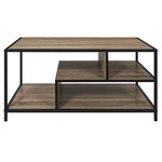 The Home Deco Factory Table basse avec rangements EDISON - Marron et noir