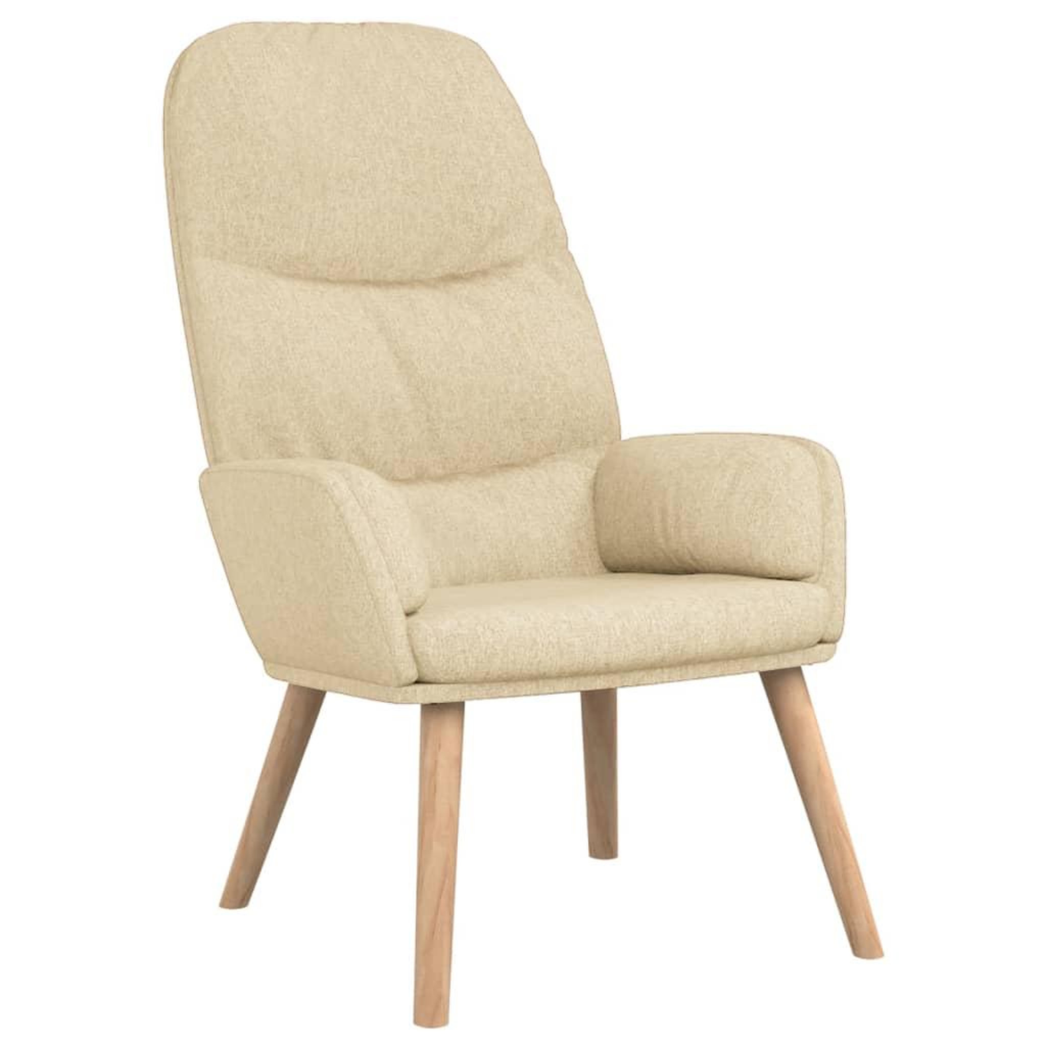 Voir la diapositive 2 : VIDAXL Chaise de relaxation Creme Tissu