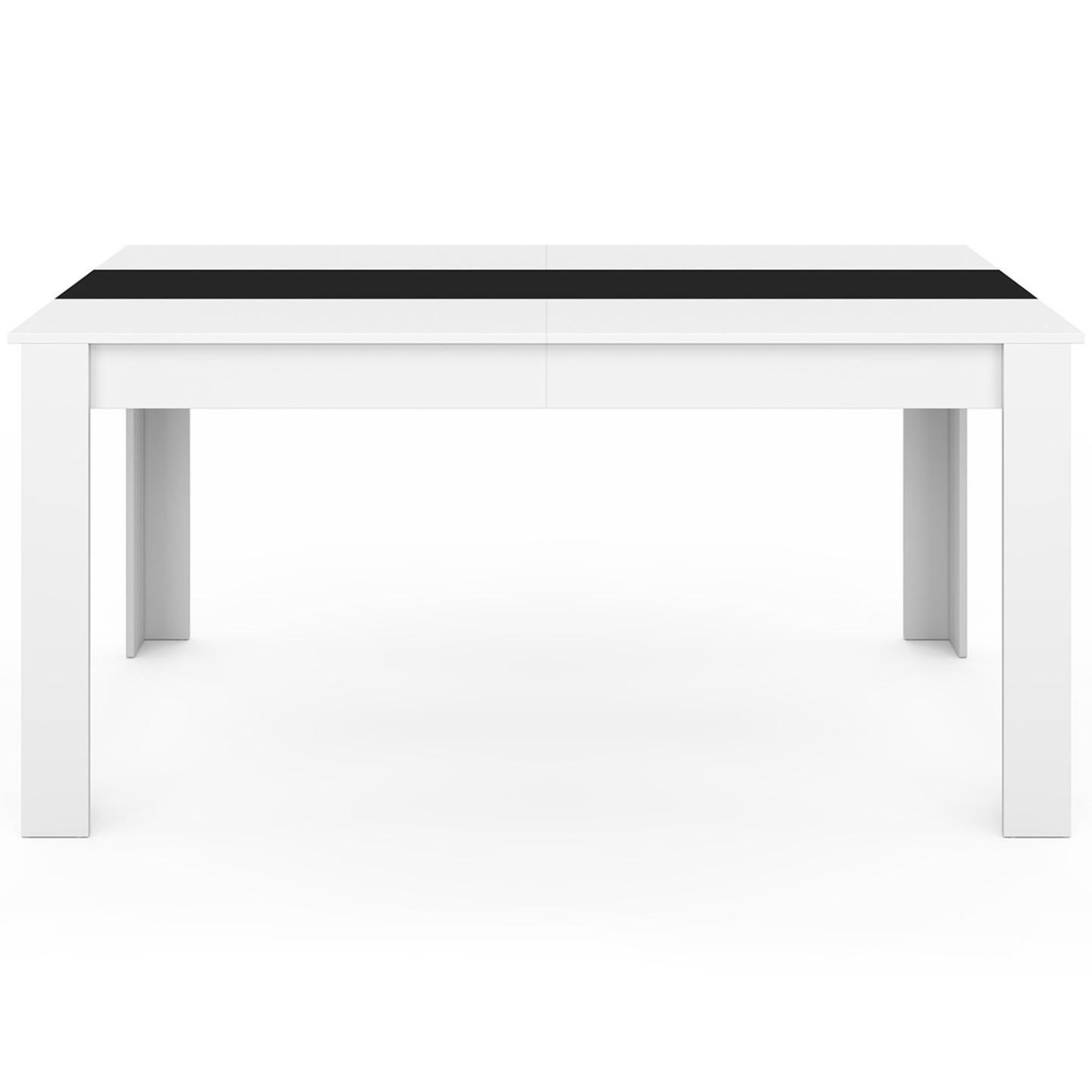 Voir la diapositive 3 : ID MARKET Table à manger rectangle georgia 8 personnes blanche et noire 160 x 80 cm