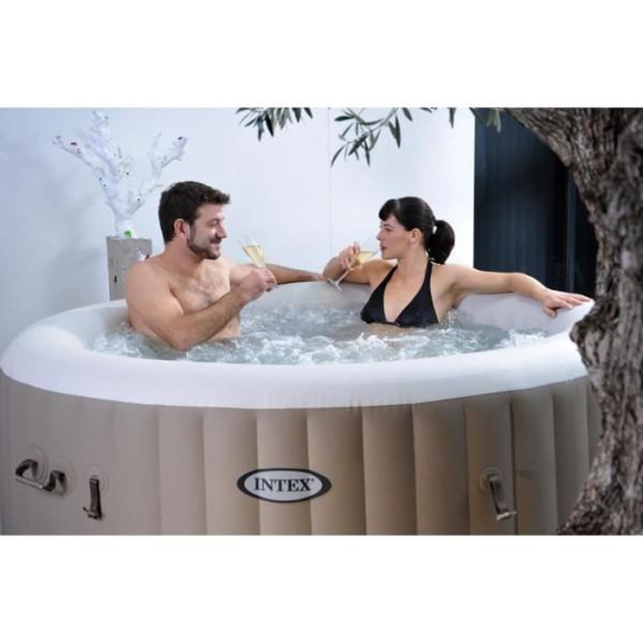 Voir la diapositive 3 : INTEX Spa gonflable INTEX - Sahara - 196 x 71 cm - 4 places - Rond - 28426EX