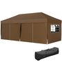 Voir la diapositive 5 : OUTSUNNY Tonnelle barnum pliant pop-up 5,9L x 2,95l x 2,85H m 6 parois latérales amovibles 4 fenêtres sac de transport chocolat