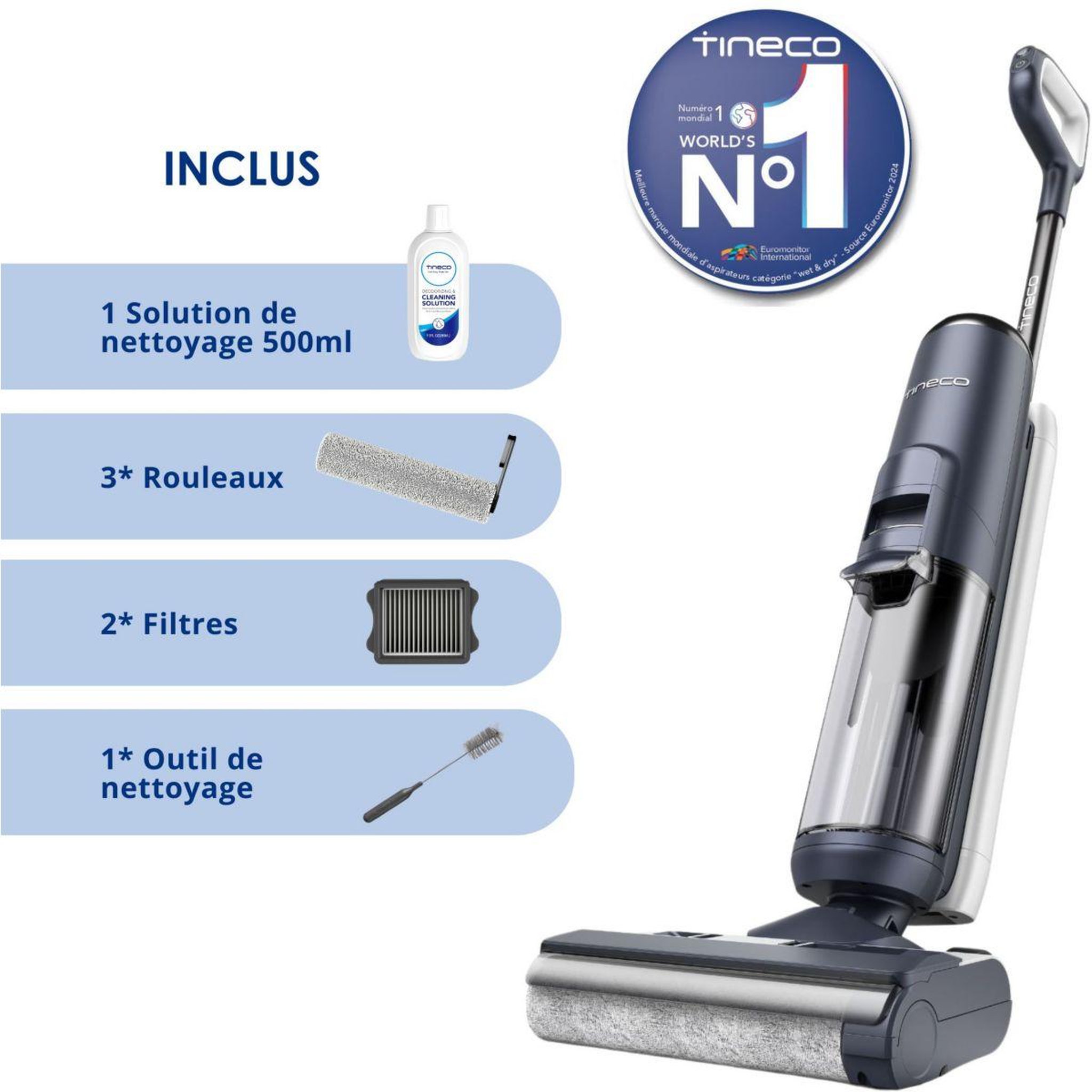 Voir la diapositive 2 : TINECO Aspirateur laveur Floor One S5 Extreme