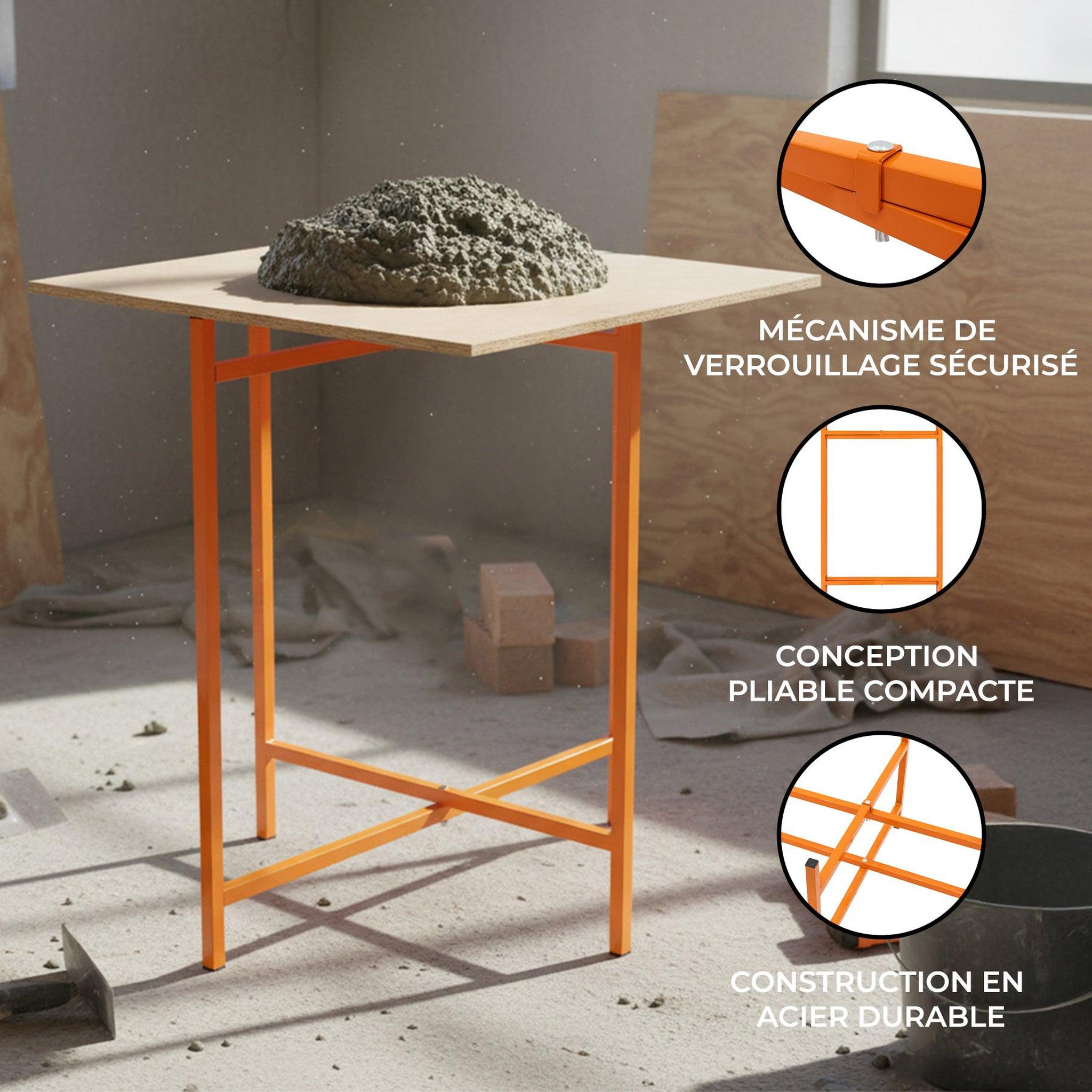Voir la diapositive 2 : T-MECH Lot de 5 supports en x pour planches de mortier - 750 mm