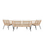 Voir la diapositive 5 : Paris Prix Salon de Jardin 4 Places en Rotin  Ortigia  142cm Naturel