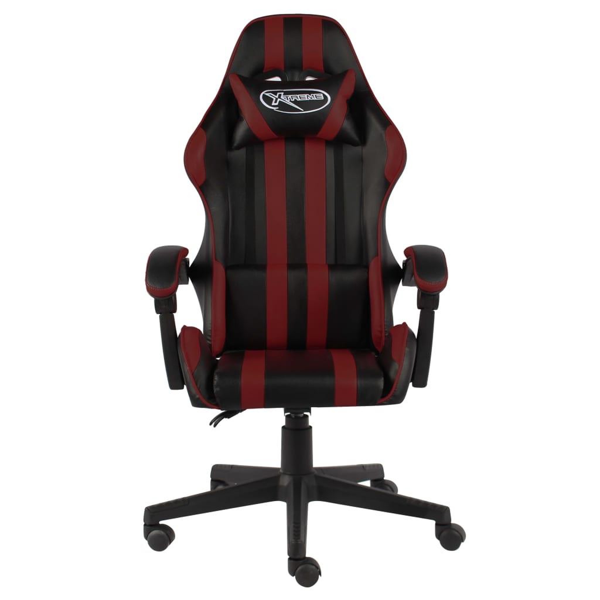 Voir la diapositive 2 : VIDAXL Fauteuil de jeux video Noir et rouge bordeaux Similicuir