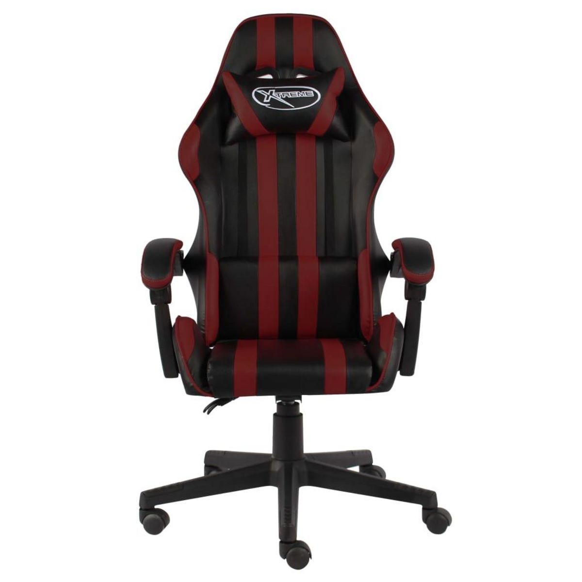 VIDAXL Fauteuil de jeux video Noir et rouge bordeaux Similicuir