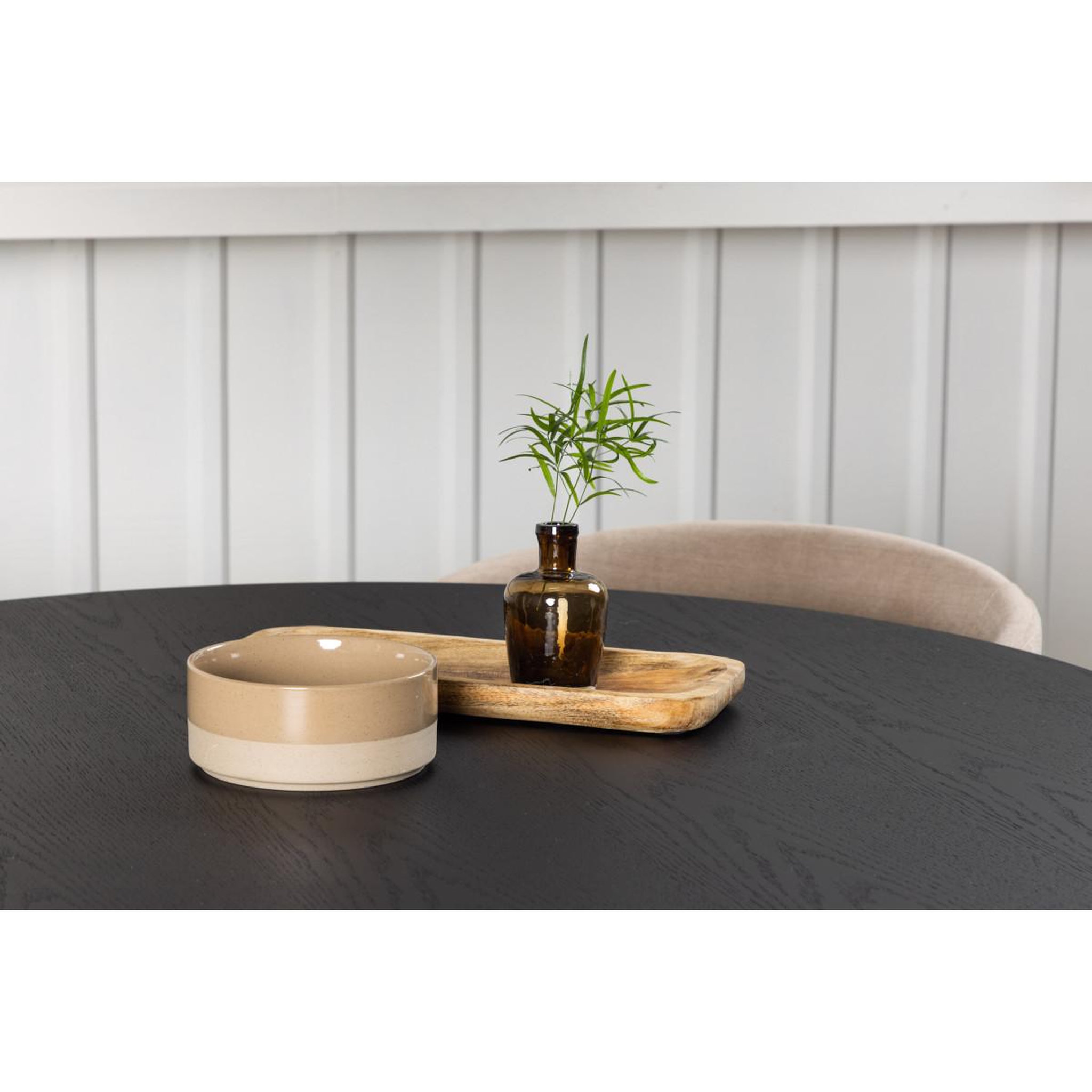 Voir la diapositive 6 : Paris Prix Ensemble table à manger & 4 chaises  bootcut & berit  110cm noir & beige foncé