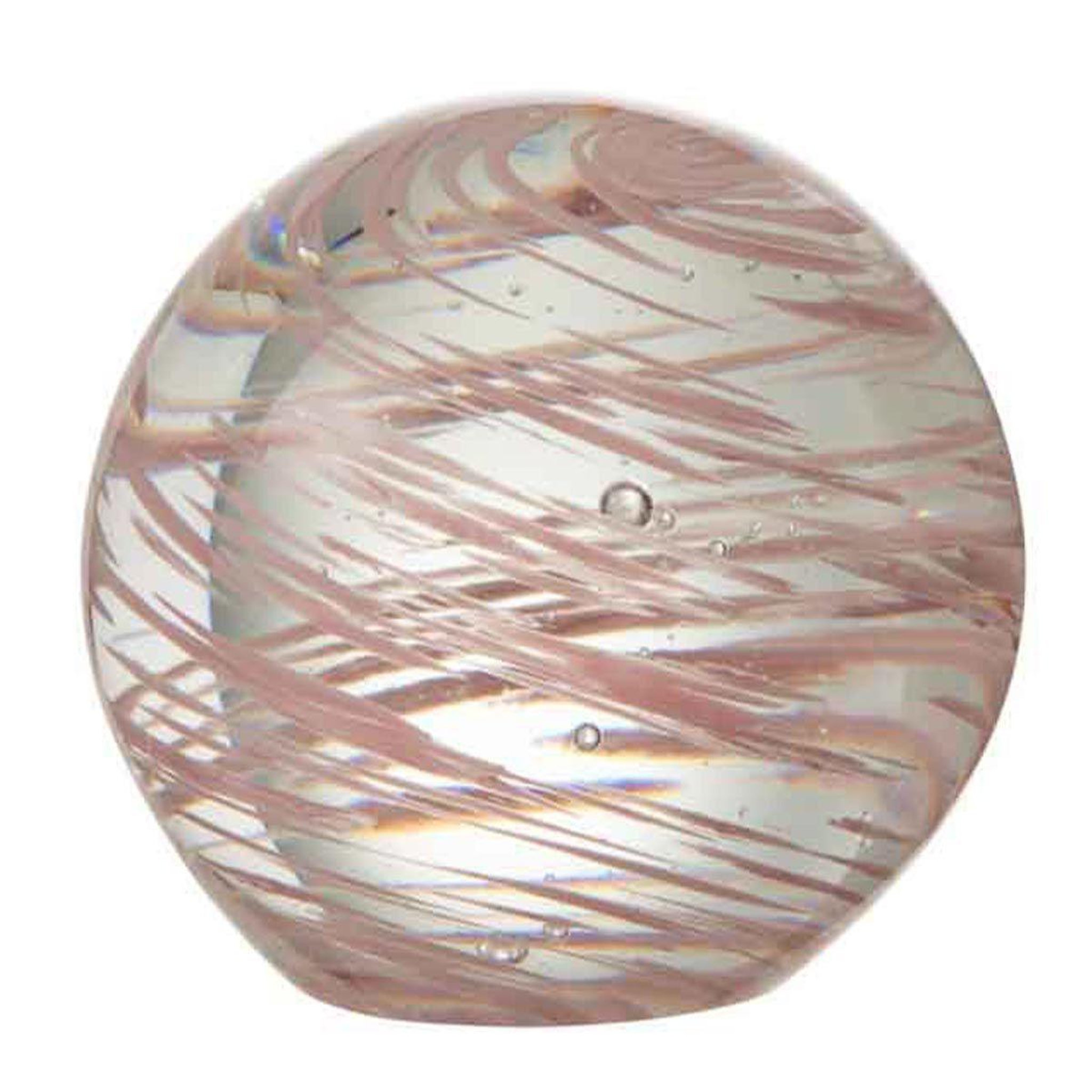 J-LINE Presse-papier en verre  tourbillon  10cm rose