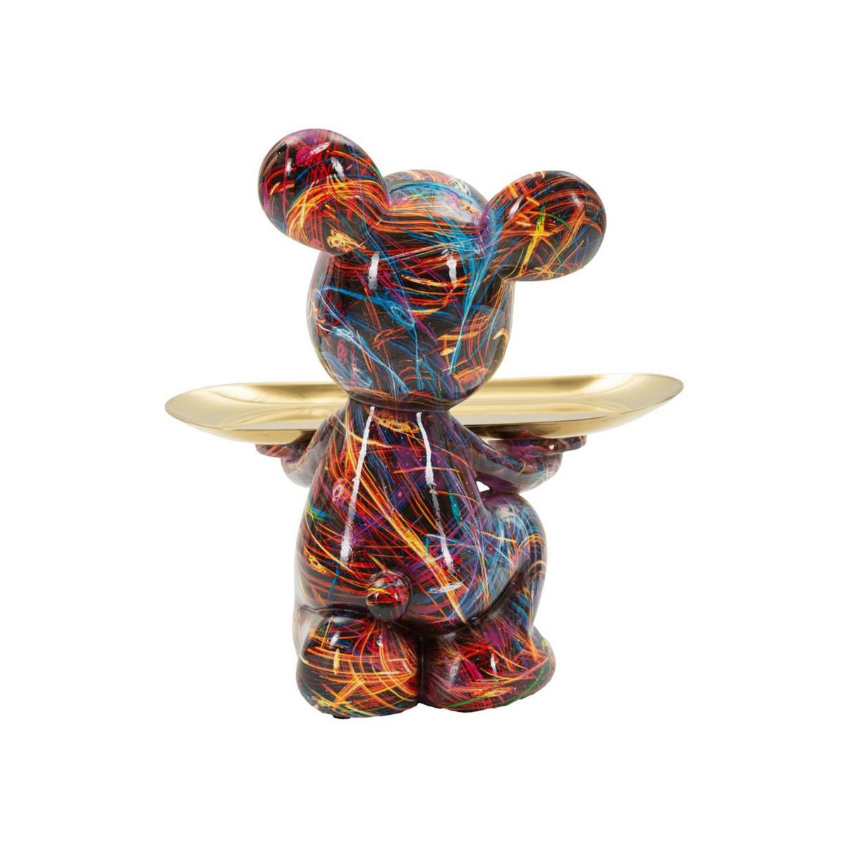 Paris Prix Statuette Ourson & Vide-Poche  Psyco  22cm Multicolore