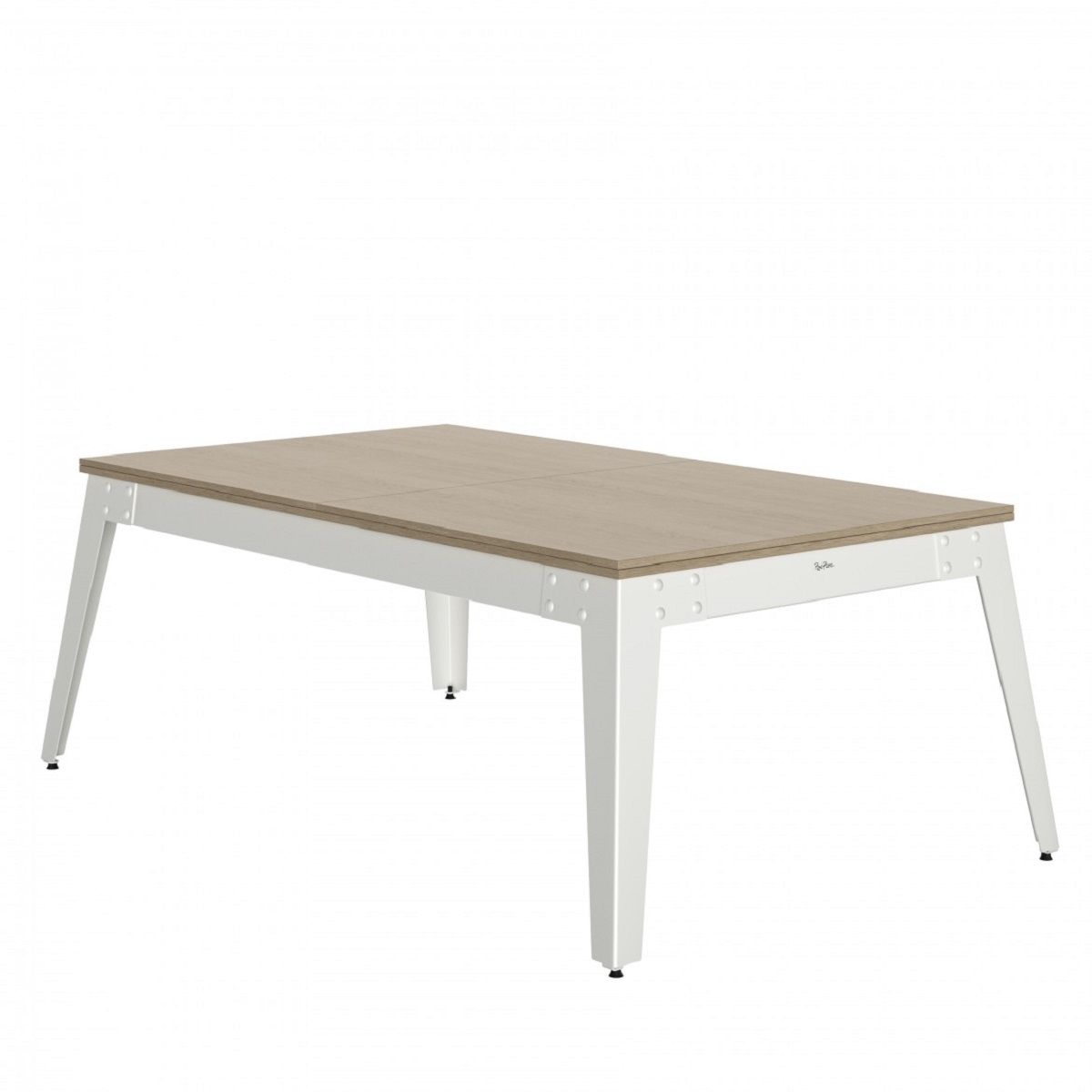 RENE PIERRE Table de billard STEEL Oslo pieds blanc drapé rouge 