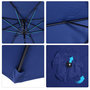 Voir la diapositive 4 : OUTSUNNY Parasol en métal rond polyester 180g/m² manivelle inclinable Ø 3 x 2,45 m bleu