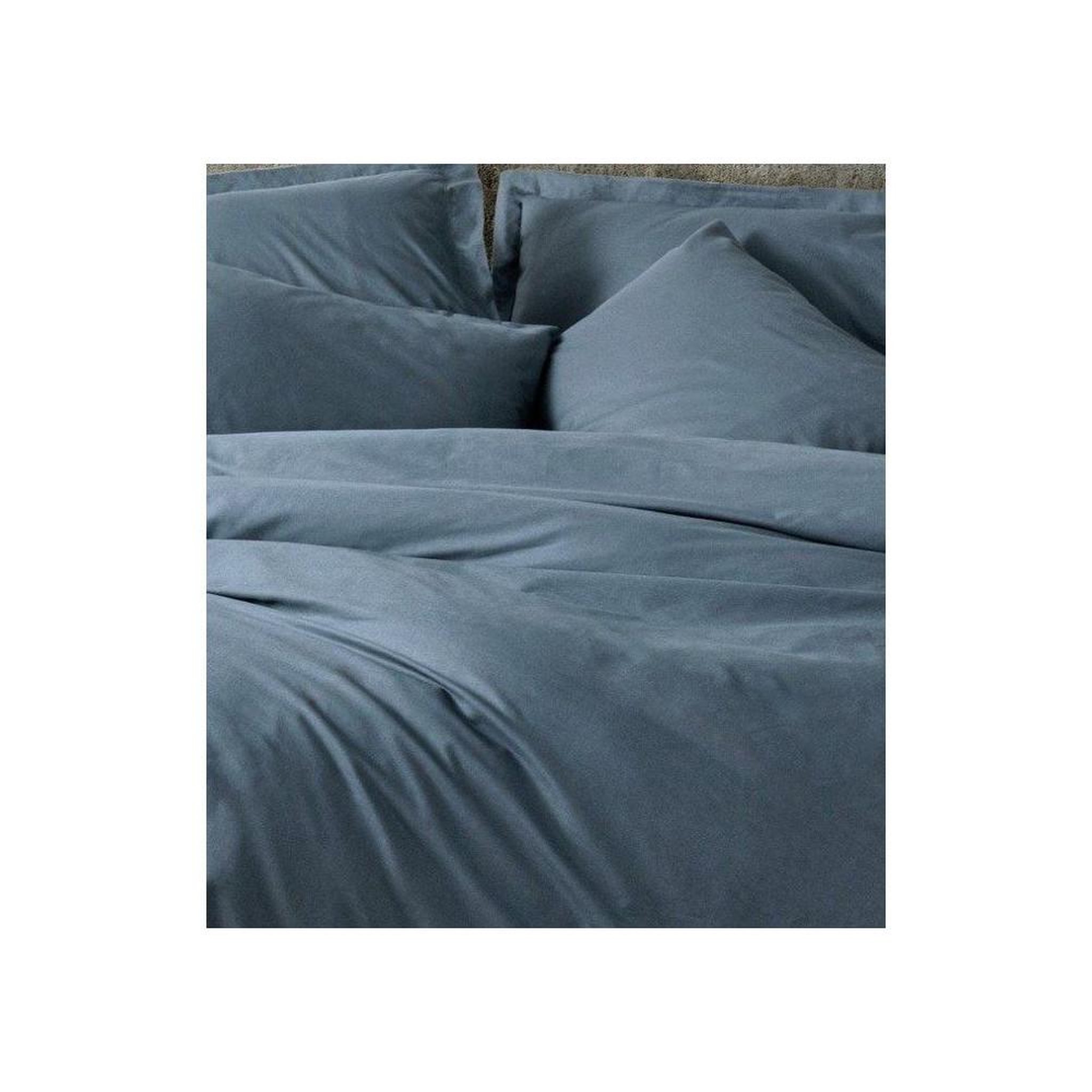 Voir la diapositive 4 : GENERIQUE Parure de lit - 1 housse de couette 140 x 200cm + 1 taies d'oreiller 60 x 60 cm - 100% coton renforcé - Anthracite