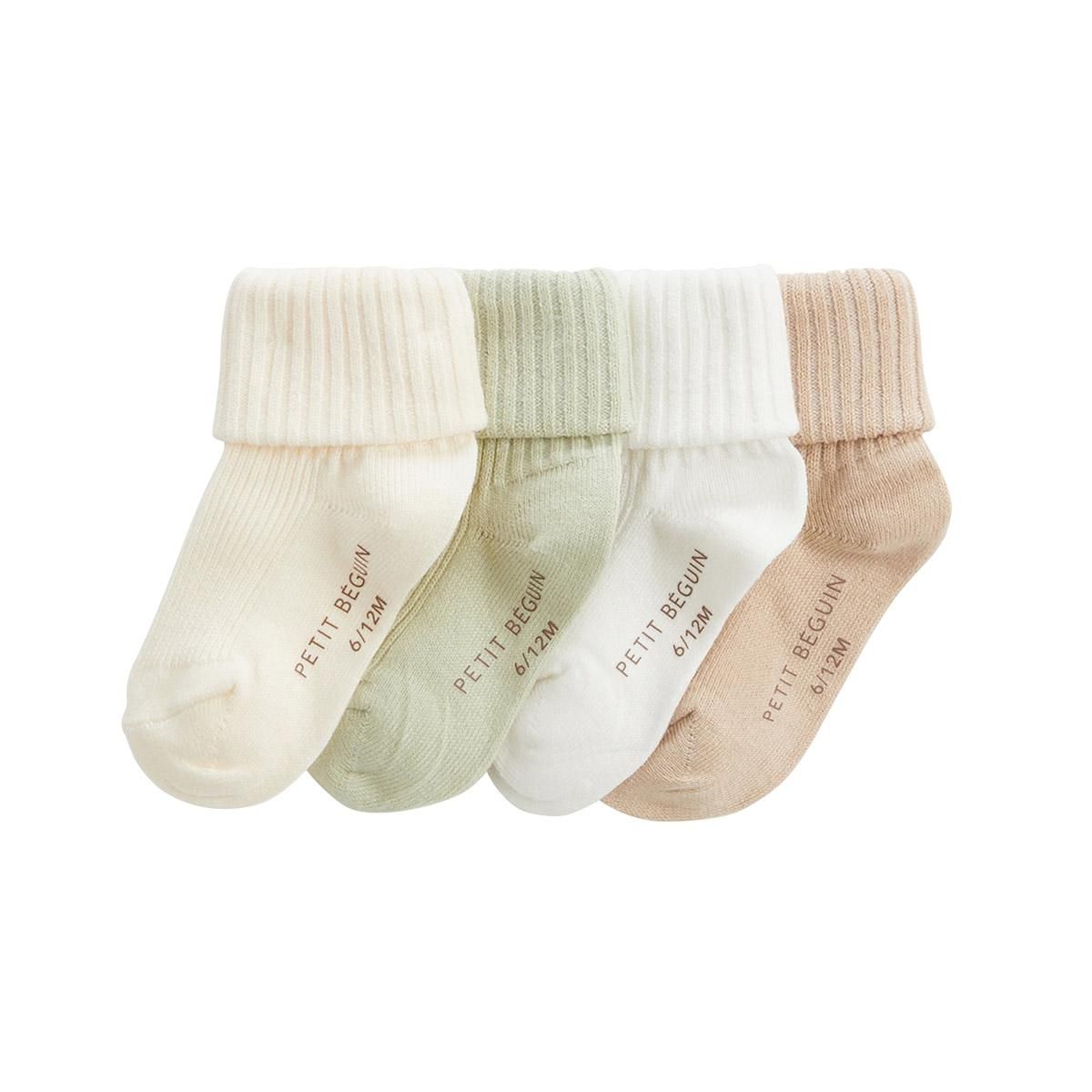 Petit Béguin Lot de 4 chaussettes bébé Hello Baby