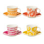 Voir la diapositive 1 : Paris Prix Lot de 4 Tasses & Sous-Tasses  Fiesta Sud  22Cl Multicolore