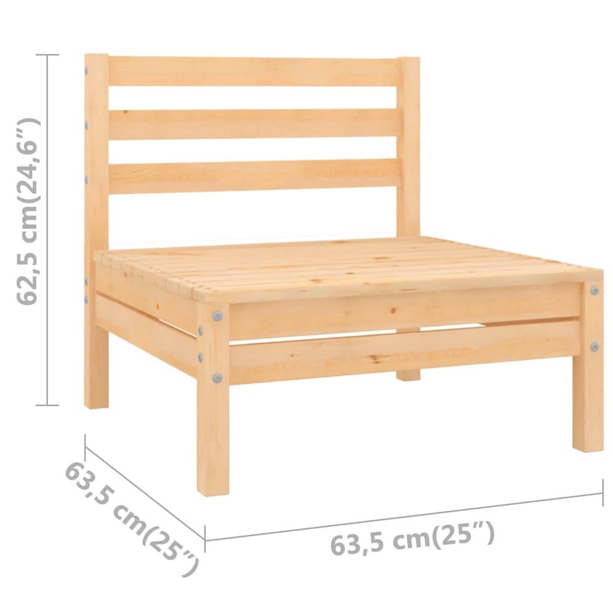 Voir la diapositive 6 : VIDAXL Canapes centraux de jardin 4 pcs Bois de pin massif