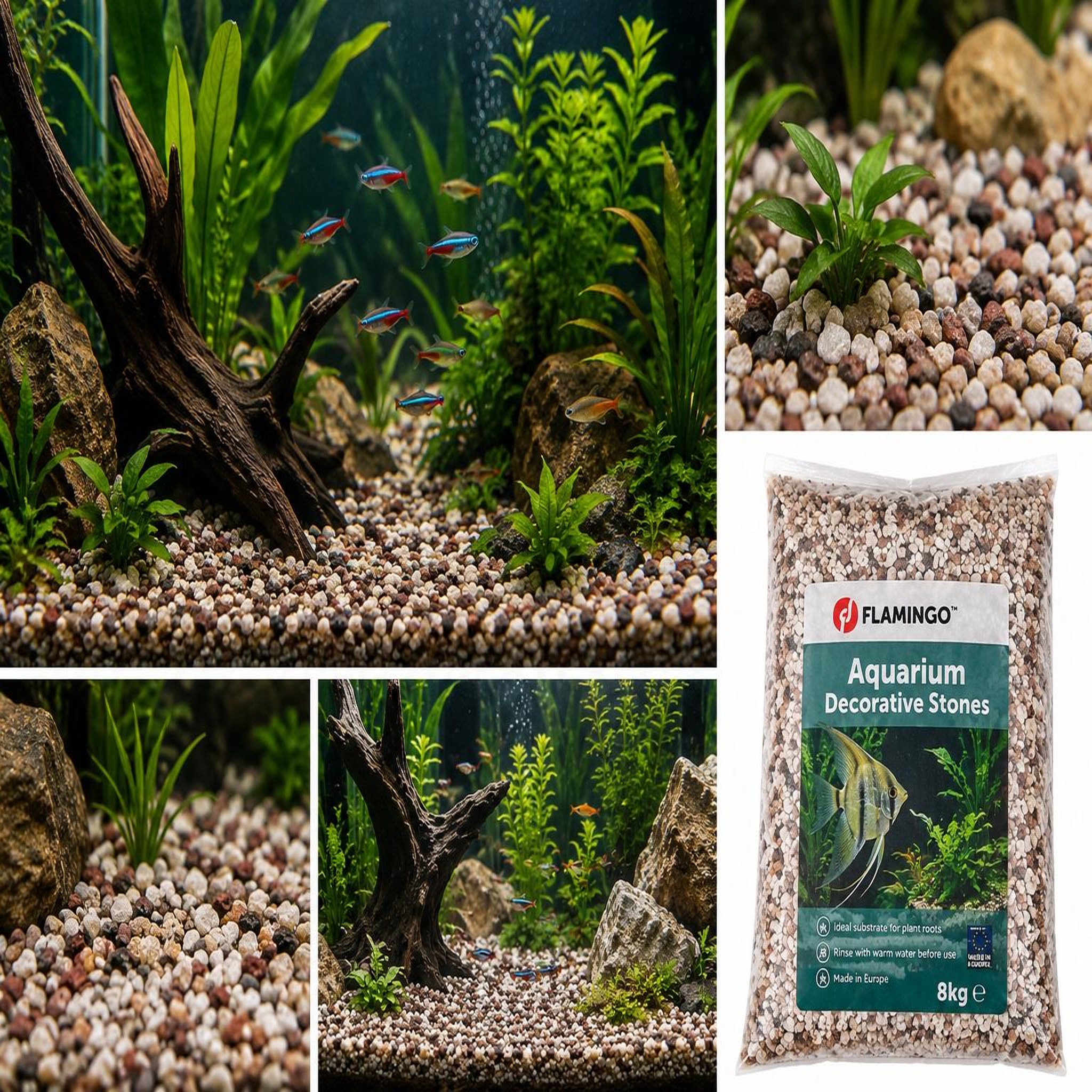 Voir la diapositive 4 : Eden Gravier décoratif multicolore pour aquarium 8 kg