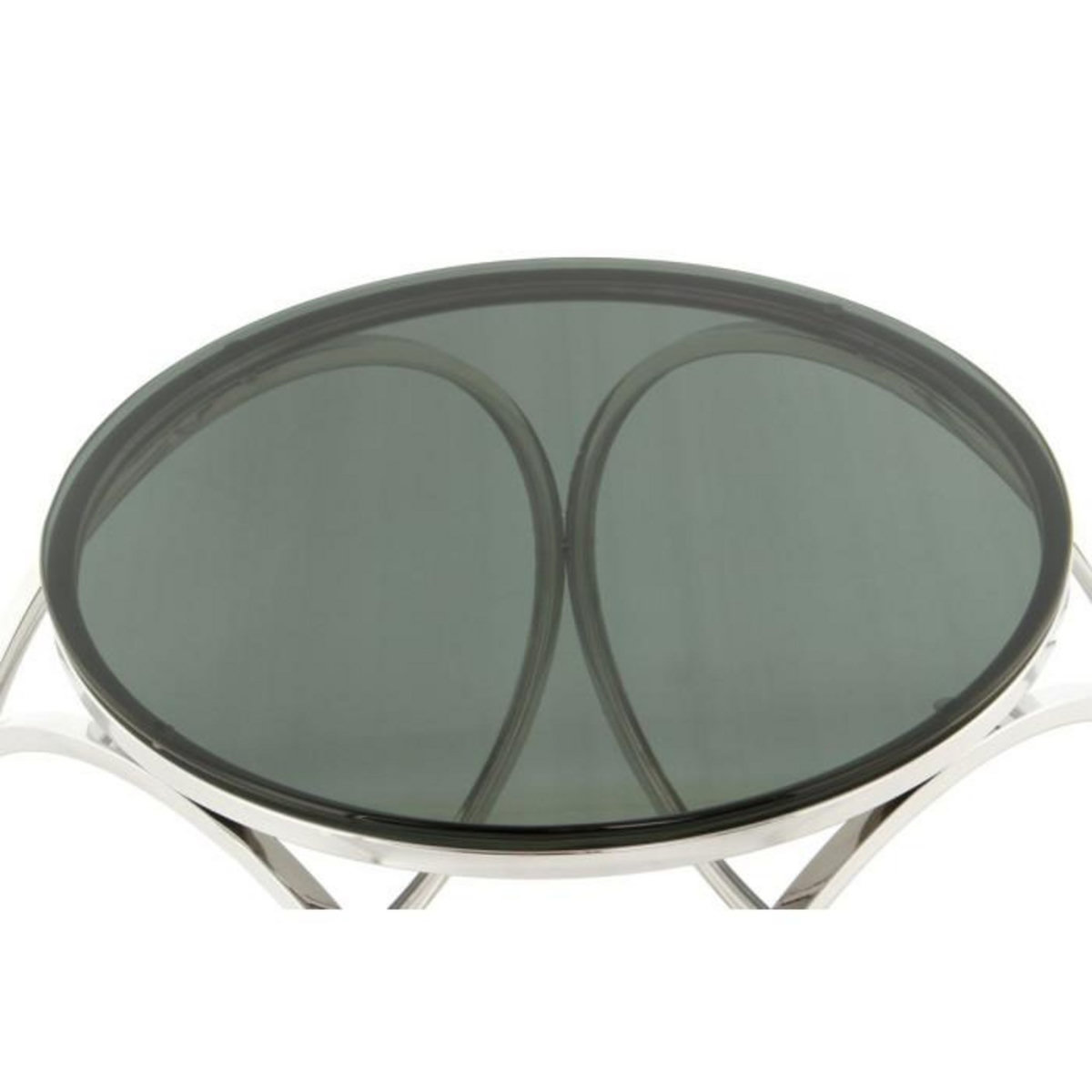 Paris Prix Table d'Appoint Design  Whitney  42cm Noir & Argent