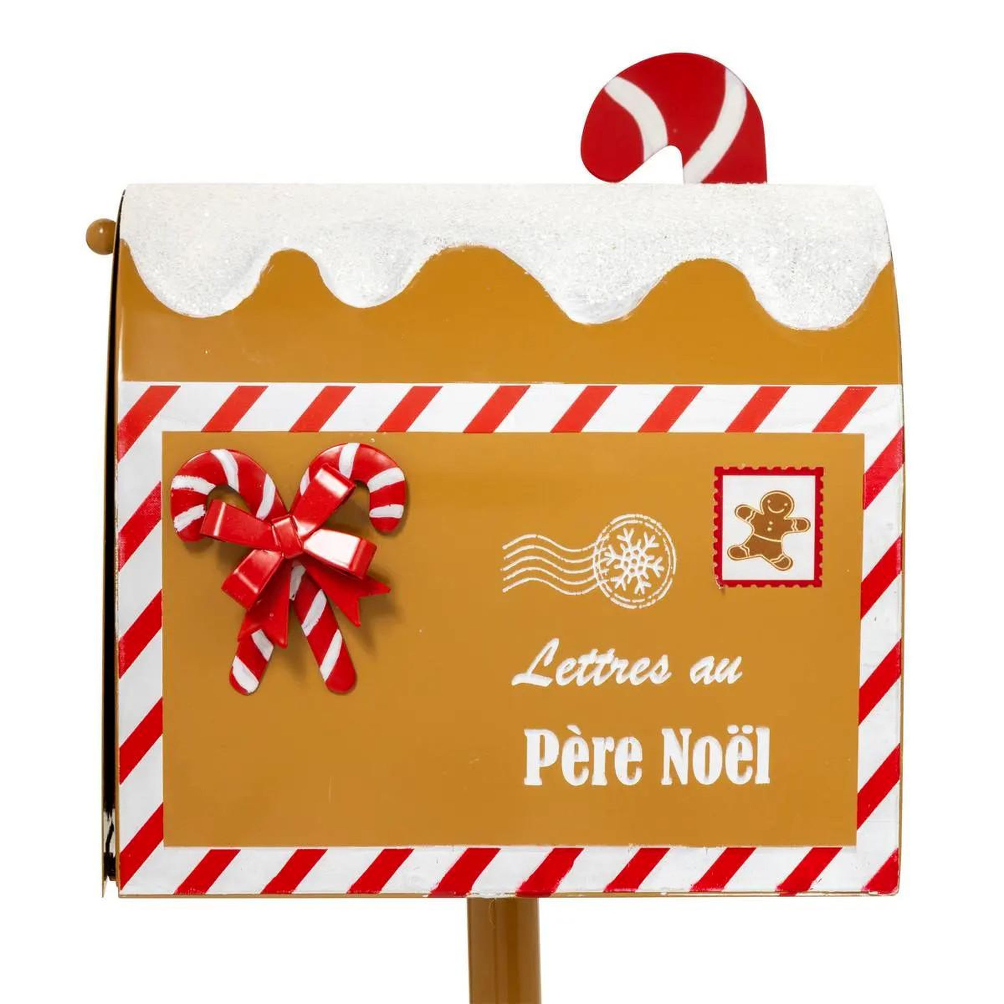 Voir la diapositive 2 : ATMOSPHERA Boîte aux lettres de noël  pain d'épice  31cm marron