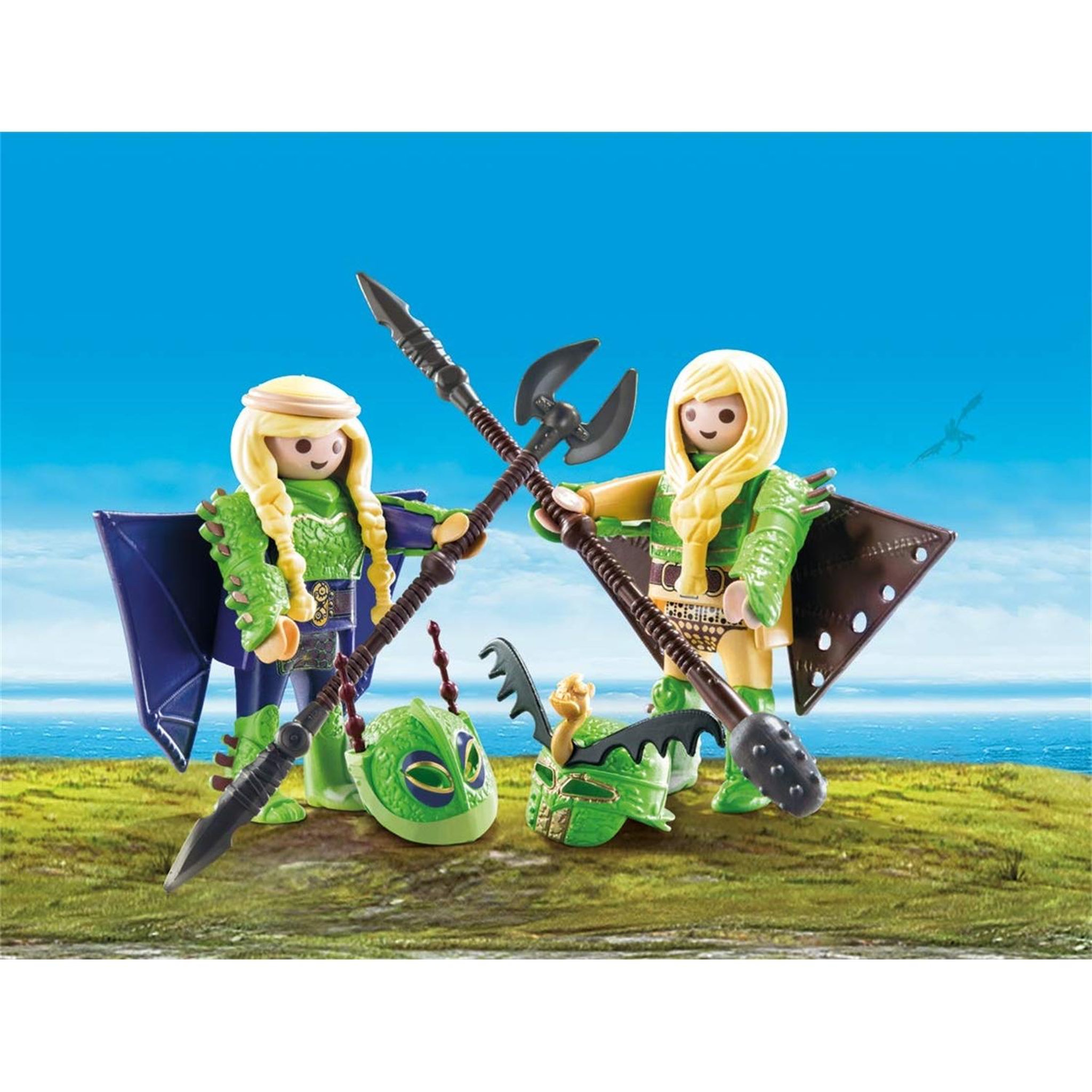 Voir la diapositive 3 : PLAYMOBIL Dragons - Kranedur et Kognedur en combinaison de vol
