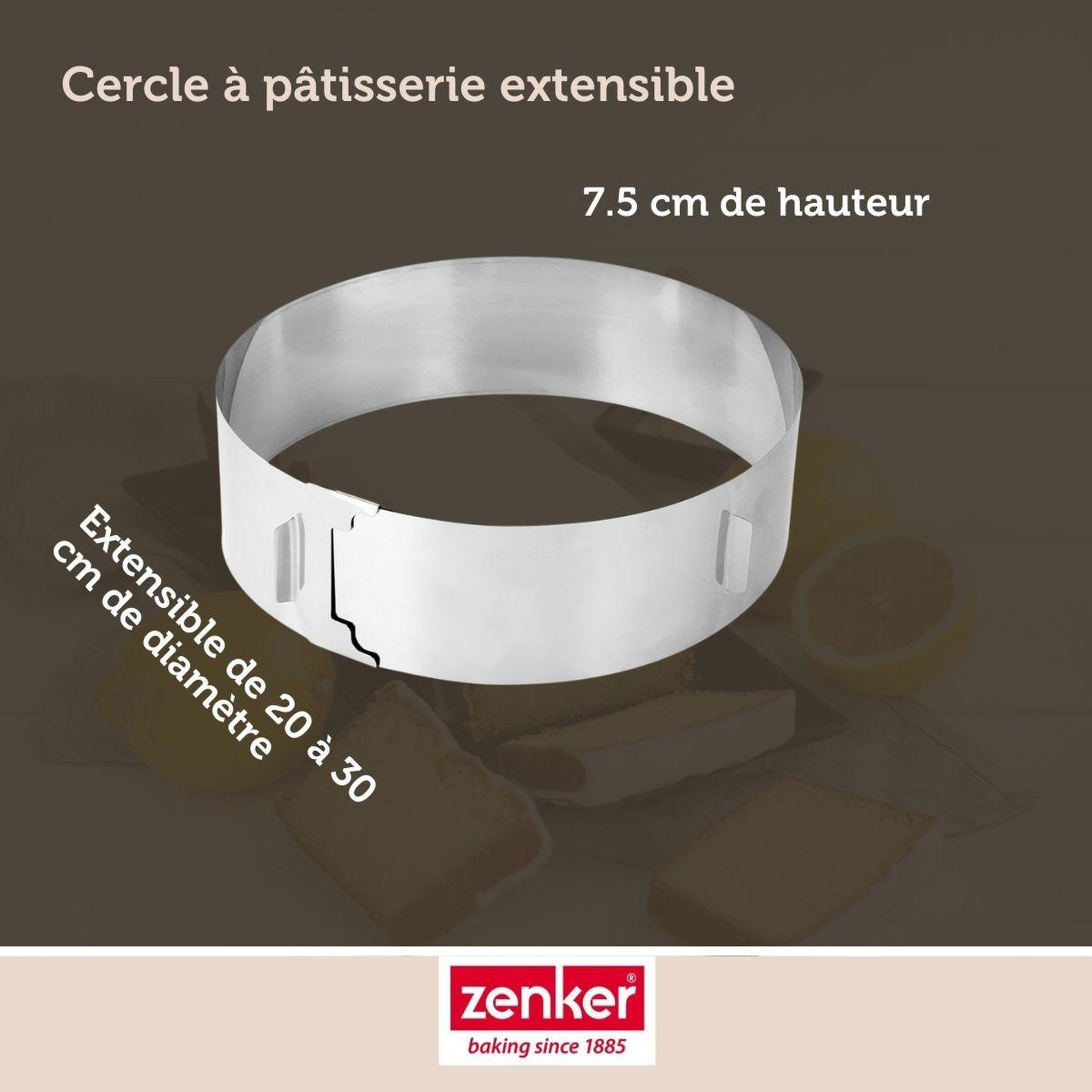 Voir la diapositive 4 : ZENKER Cercle à pâtisserie réglable zenker smart pastry