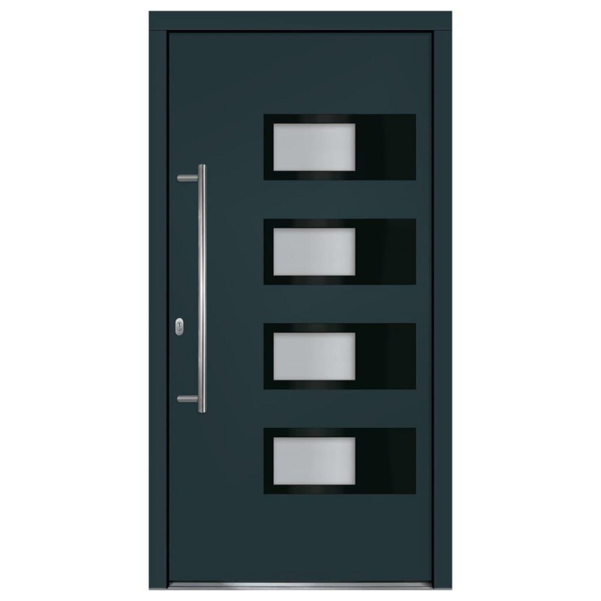 VIDAXL Porte d'entree Anthracite 110x210 cm Aluminium et PVC