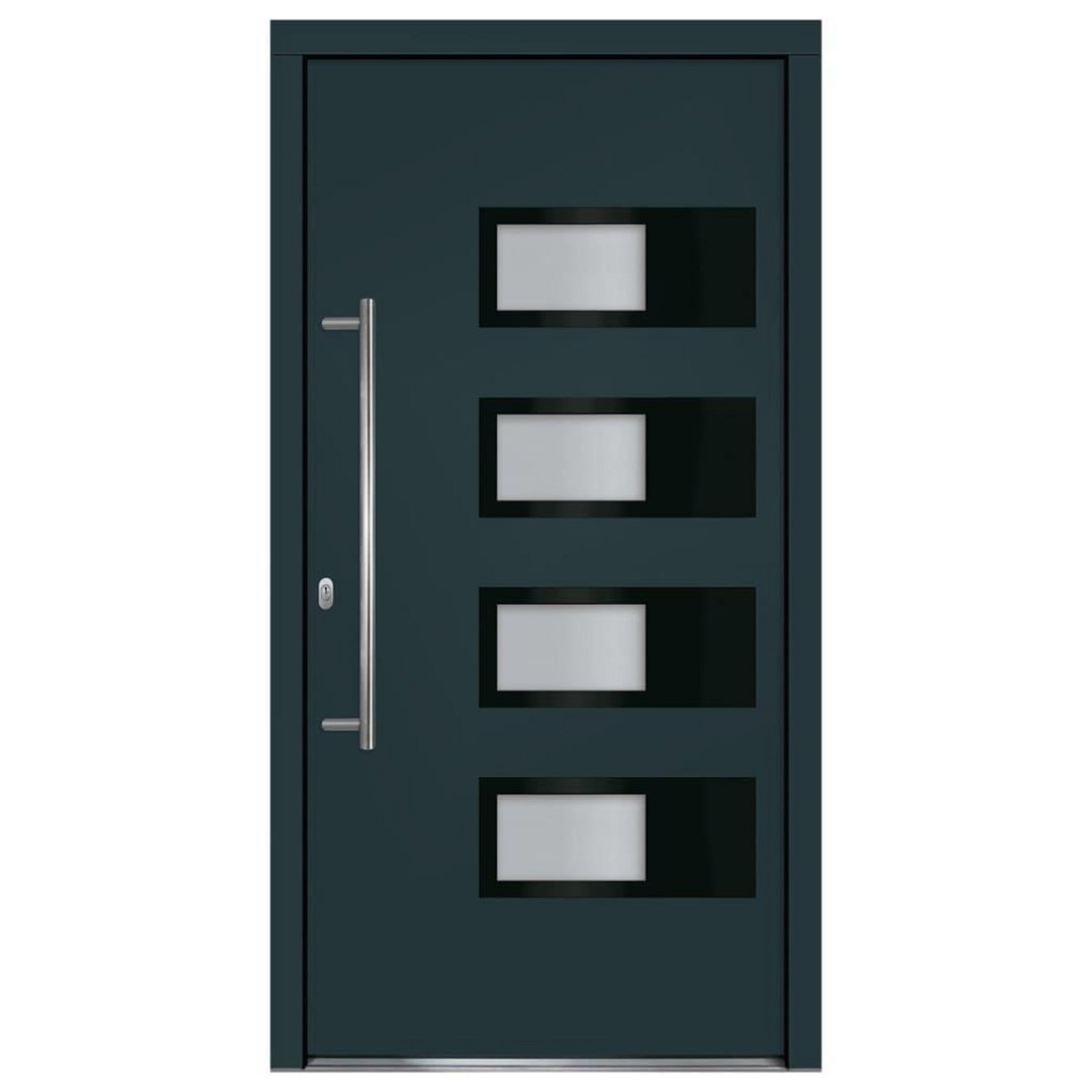 VIDAXL Porte d'entree Anthracite 110x210 cm Aluminium et PVC