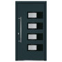 Voir la diapositive 4 : VIDAXL Porte d'entree Anthracite 110x210 cm Aluminium et PVC