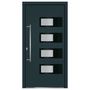 Voir la diapositive 4 : VIDAXL Porte d'entree Anthracite 110x210 cm Aluminium et PVC