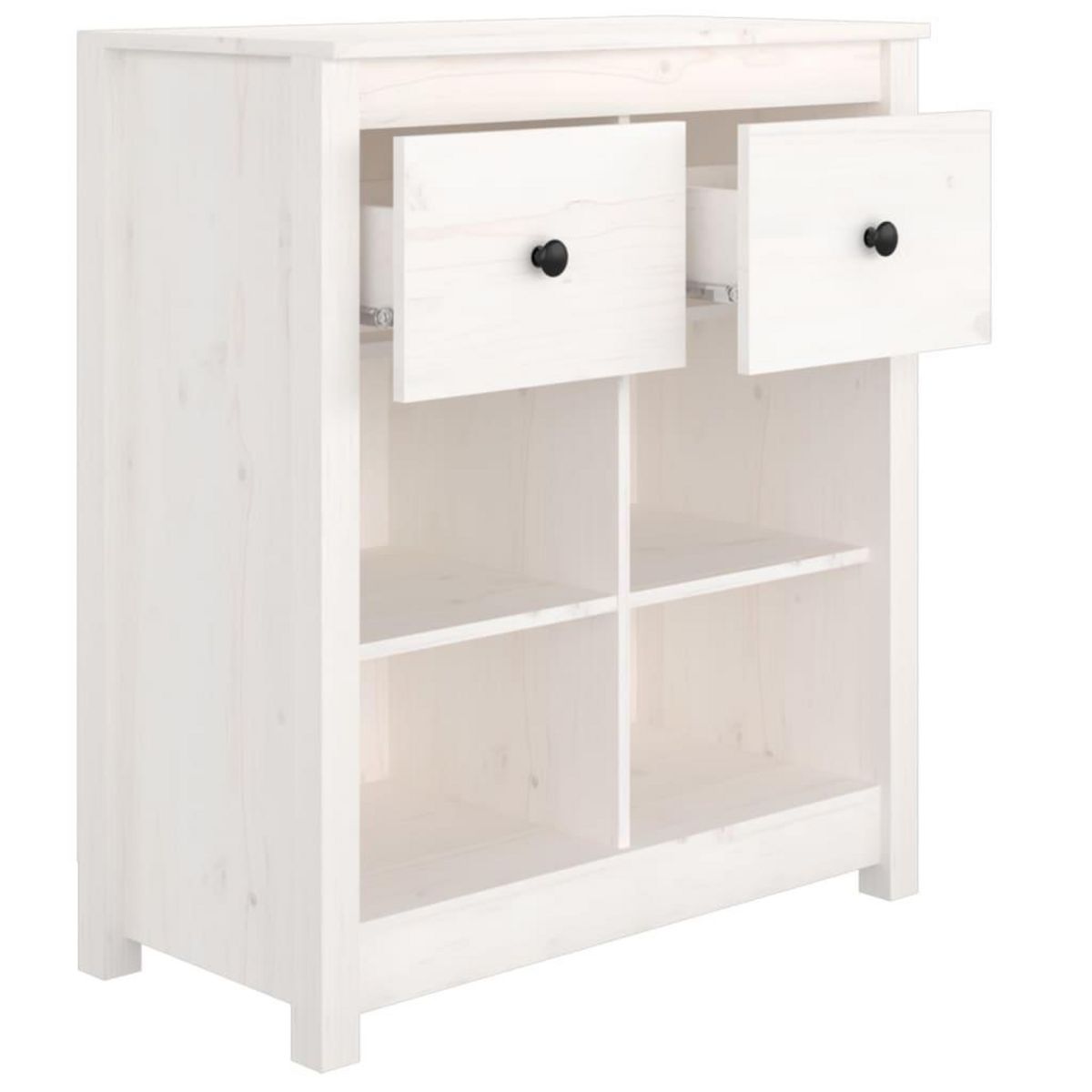VIDAXL Buffet Blanc 70x35x80 cm Bois massif de pin