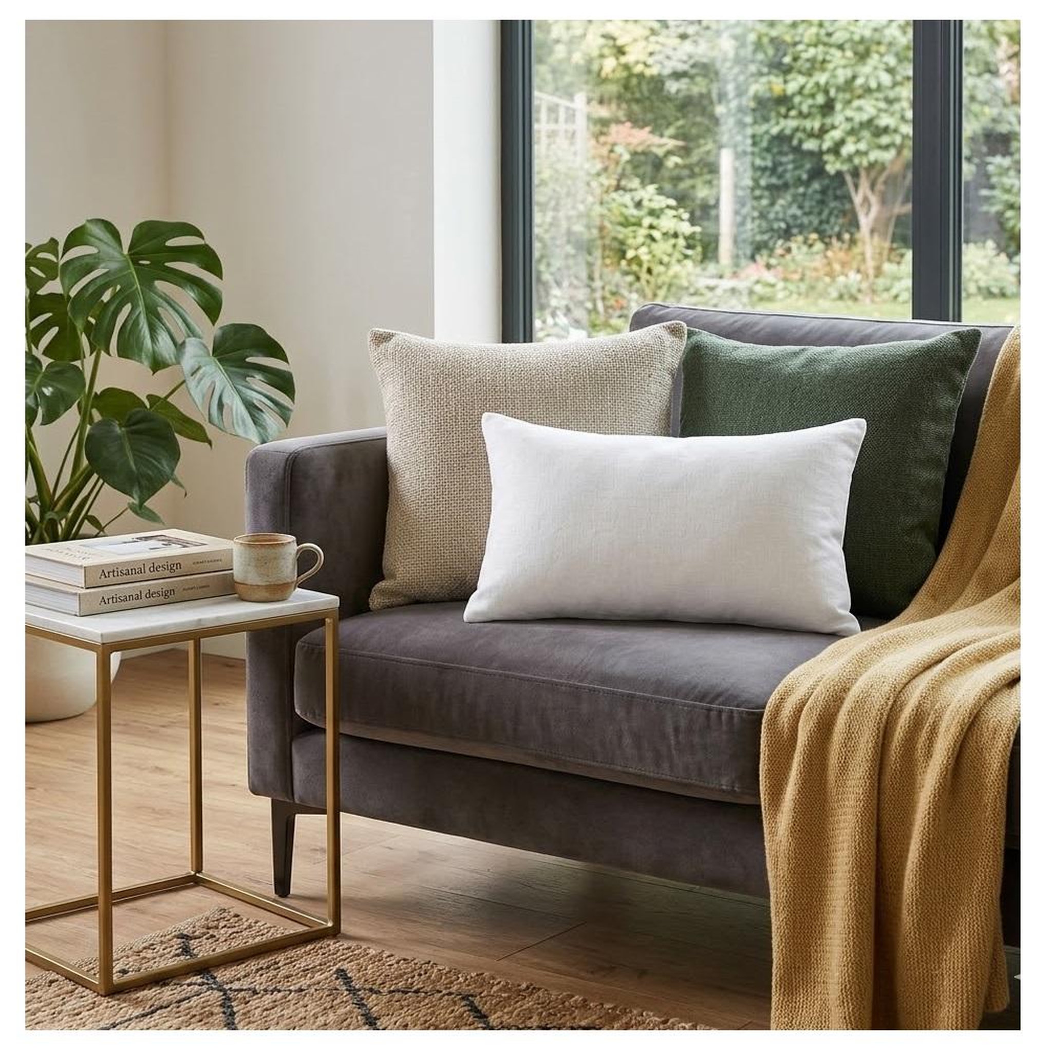 Voir la diapositive 3 : Eden Coussin en polyester uni pop color