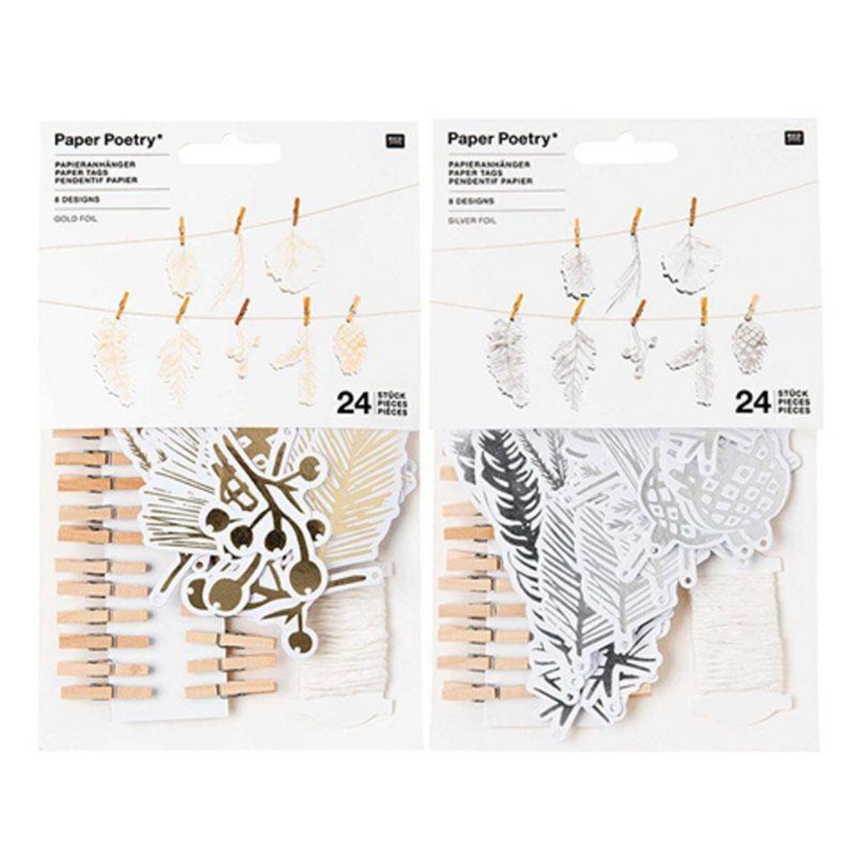 Papier cadeau Branche Sapin Blanc - Rico Design