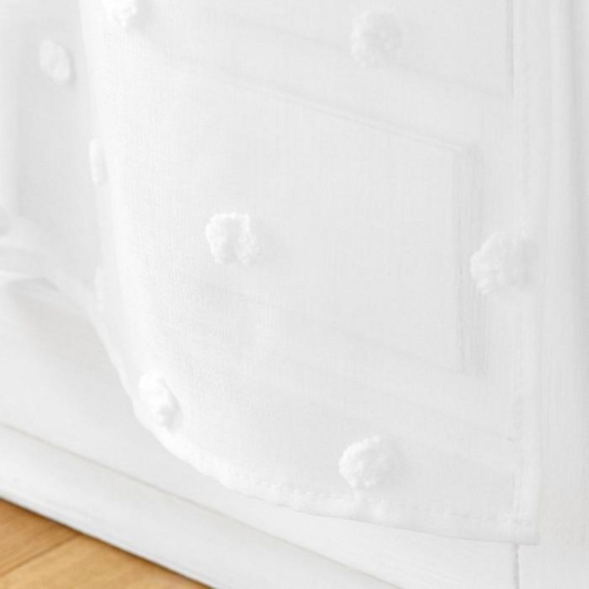 Paris Prix Paire de Voilages Passe-Tringle  Pompinou  70x200cm Blanc