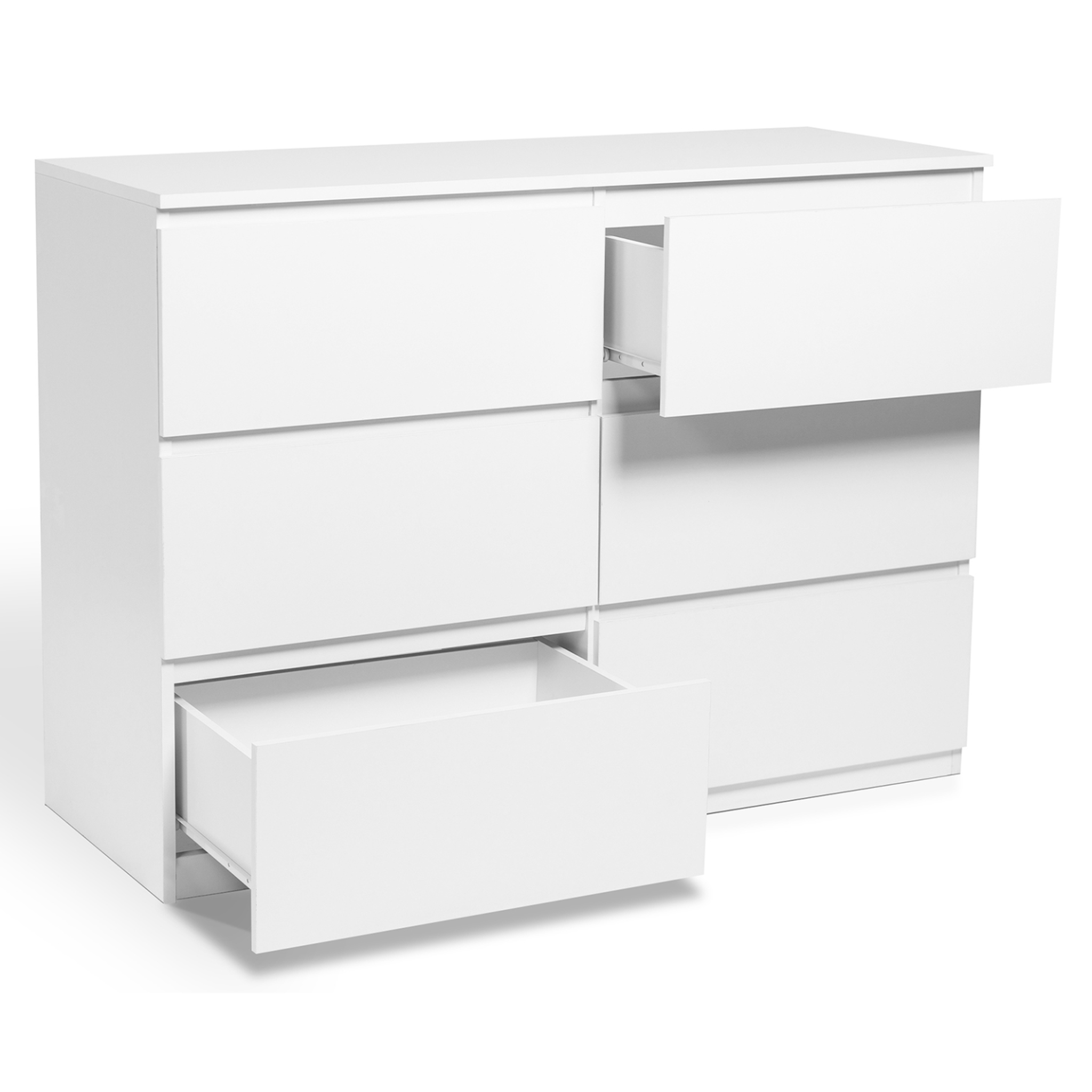 Voir la diapositive 4 : ID MARKET Commode 6 tiroirs tomi 110 cm bois blanc