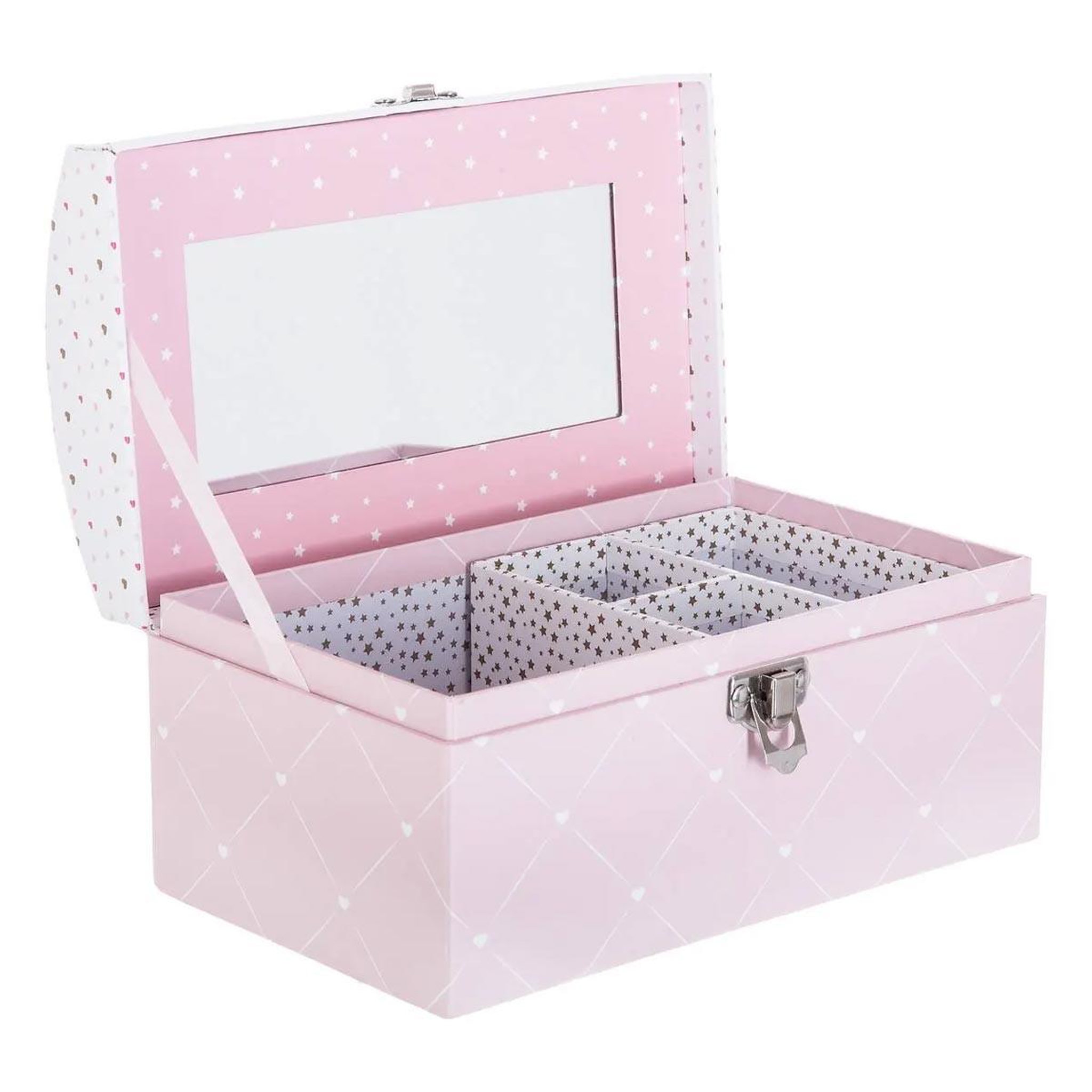 Voir la diapositive 2 : Atmosphera Kids Boîte à bijoux & miroir  demoiselle  19cm rose