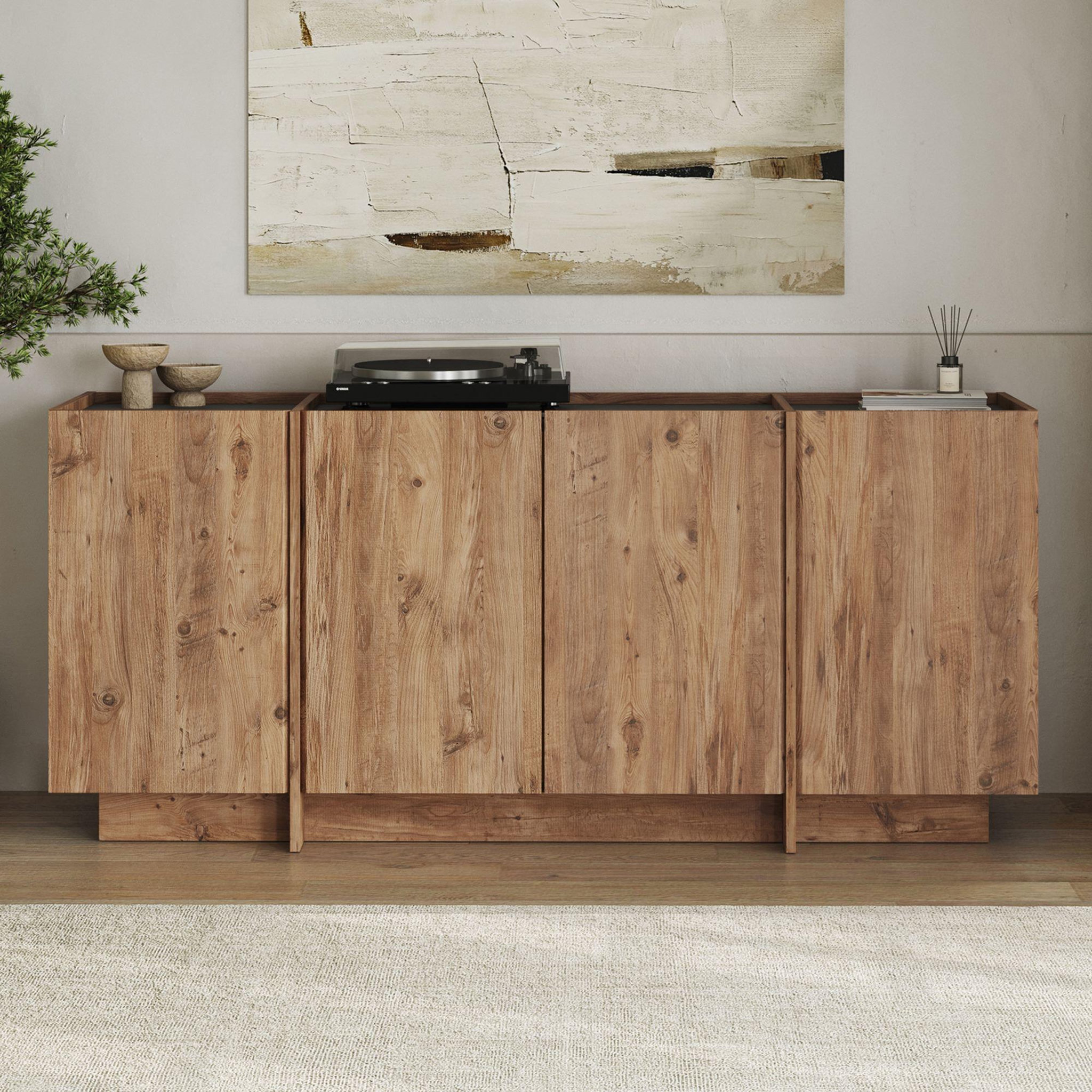Voir la diapositive 3 : Habitat et Jardin Buffet en bois  Dorma  - 180 x 45 x 80 cm - Pin Atlantique / Anthracite